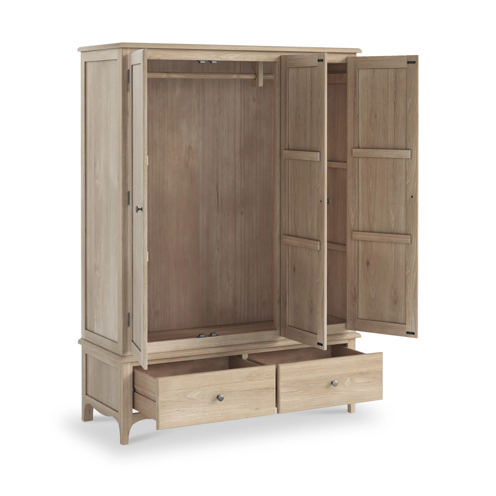 Celine Washed Oak Triple Wardrobe - Image 5