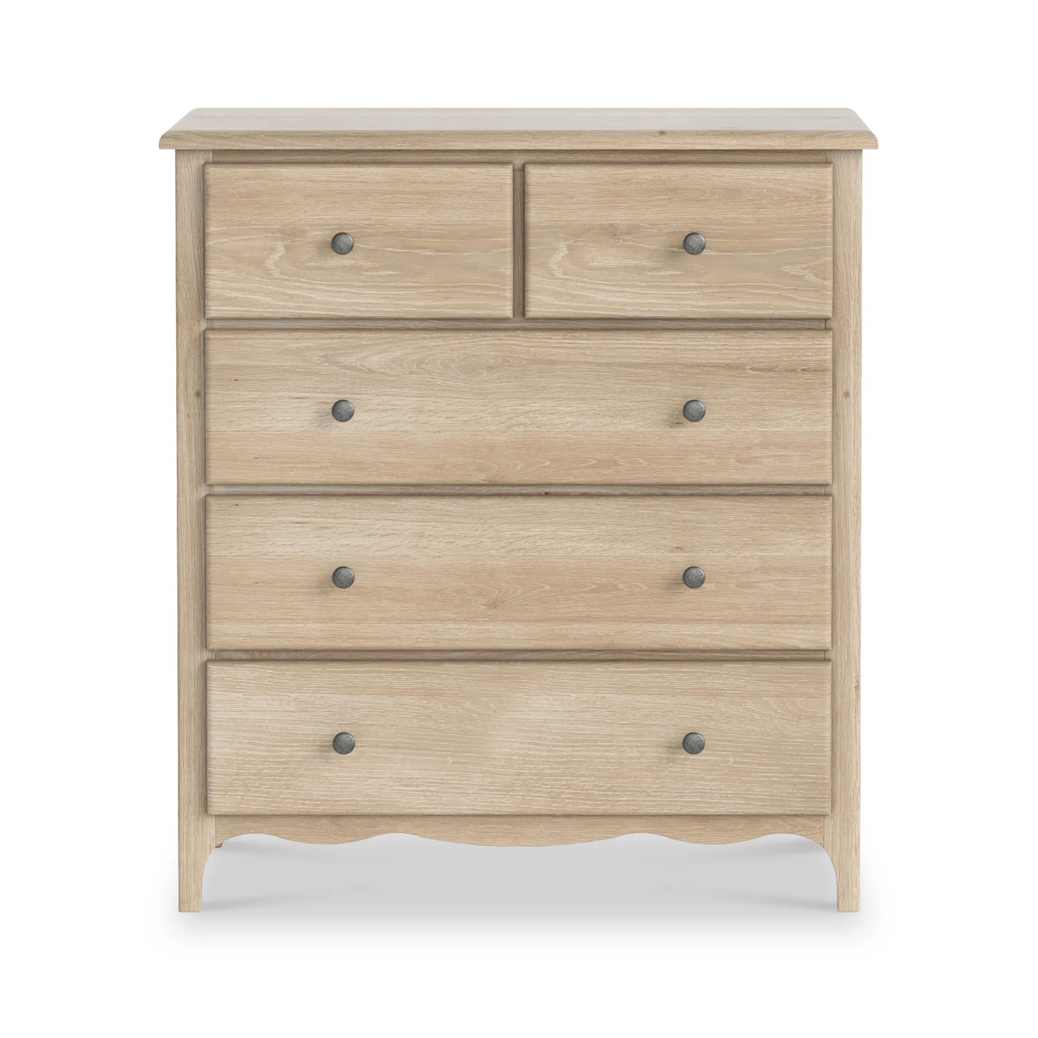Celine Washed Oak XL 2 Over 3 Drawer Chest - Image 3
