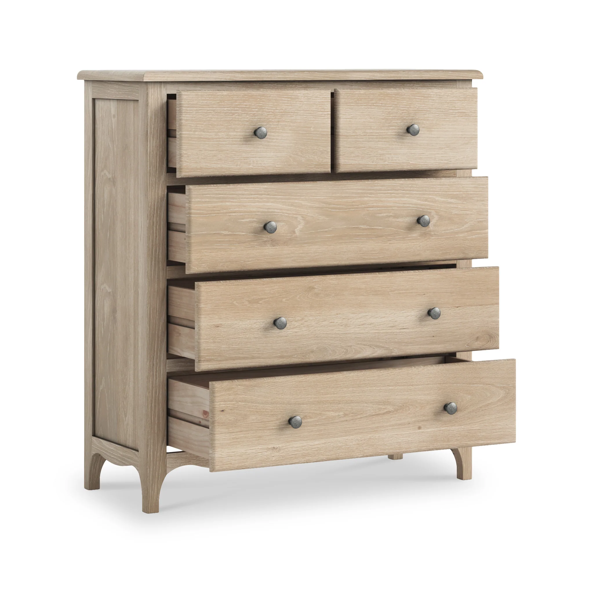 Celine Washed Oak XL 2 Over 3 Drawer Chest - Image 4