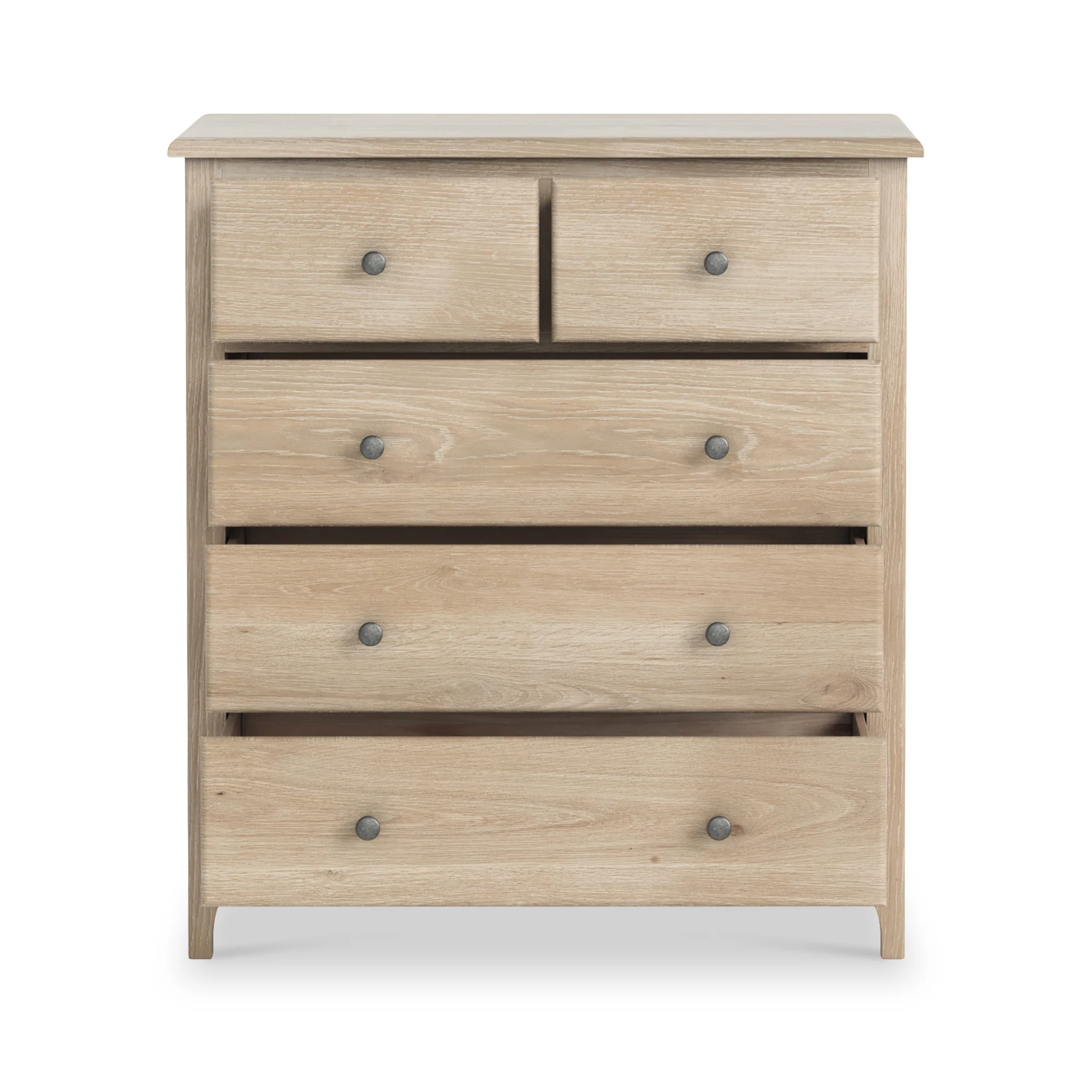 Celine Washed Oak XL 2 Over 3 Drawer Chest - Image 5