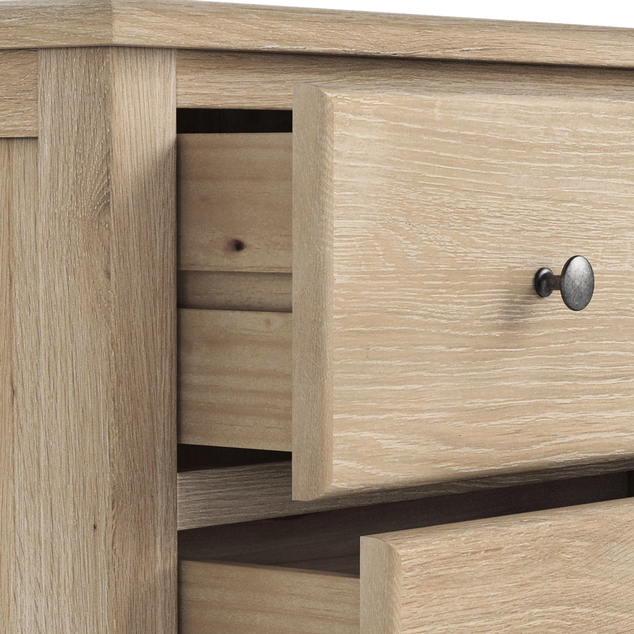 Celine Washed Oak XL 2 Over 3 Drawer Chest - Image 6