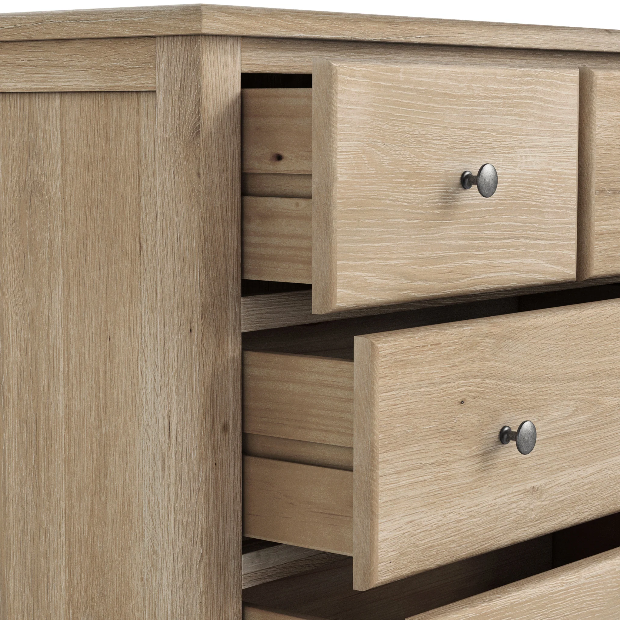 Celine Washed Oak XL 2 Over 3 Drawer Chest - Image 7