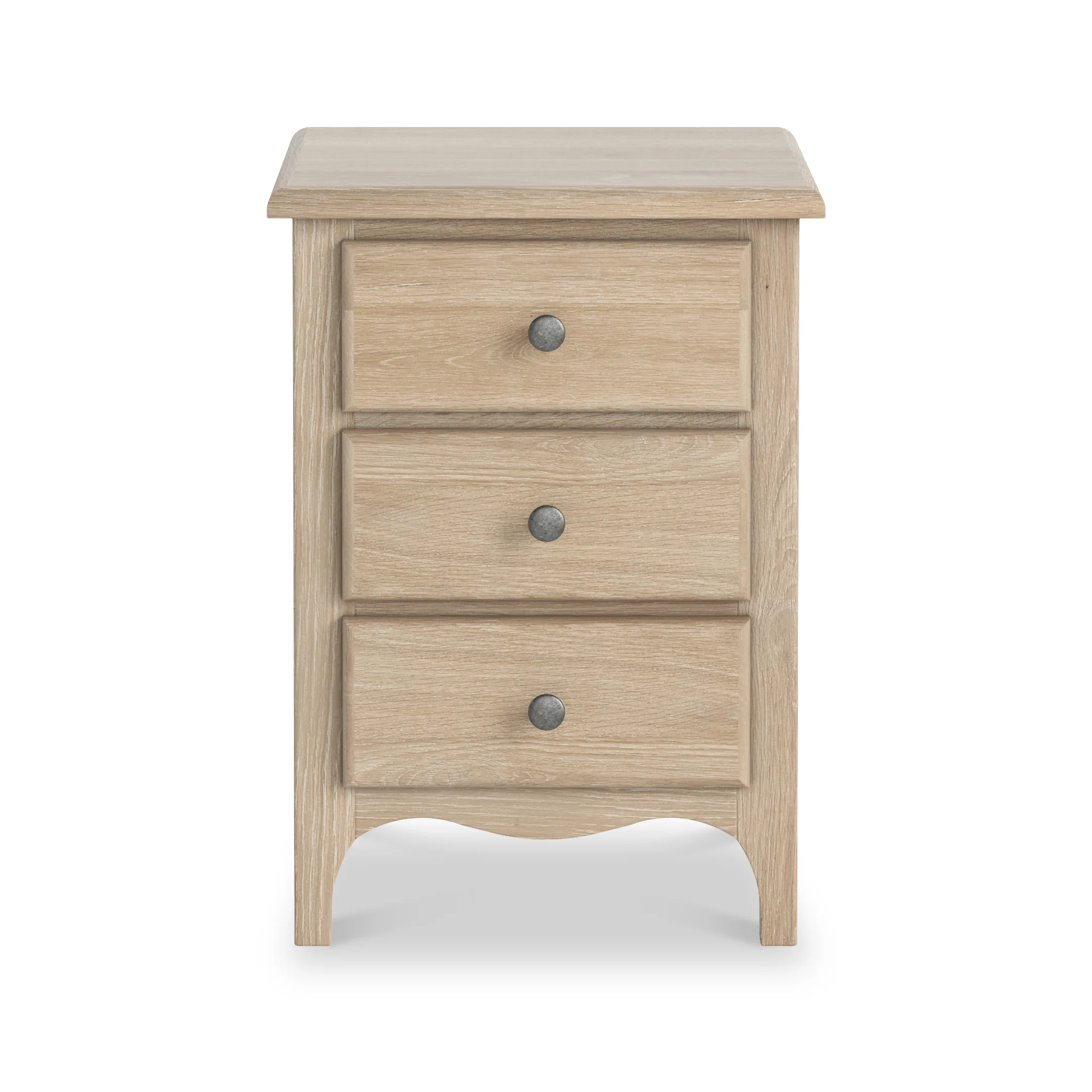 Celine Washed Oak XL 3 Drawer Bedside Table - Image 3