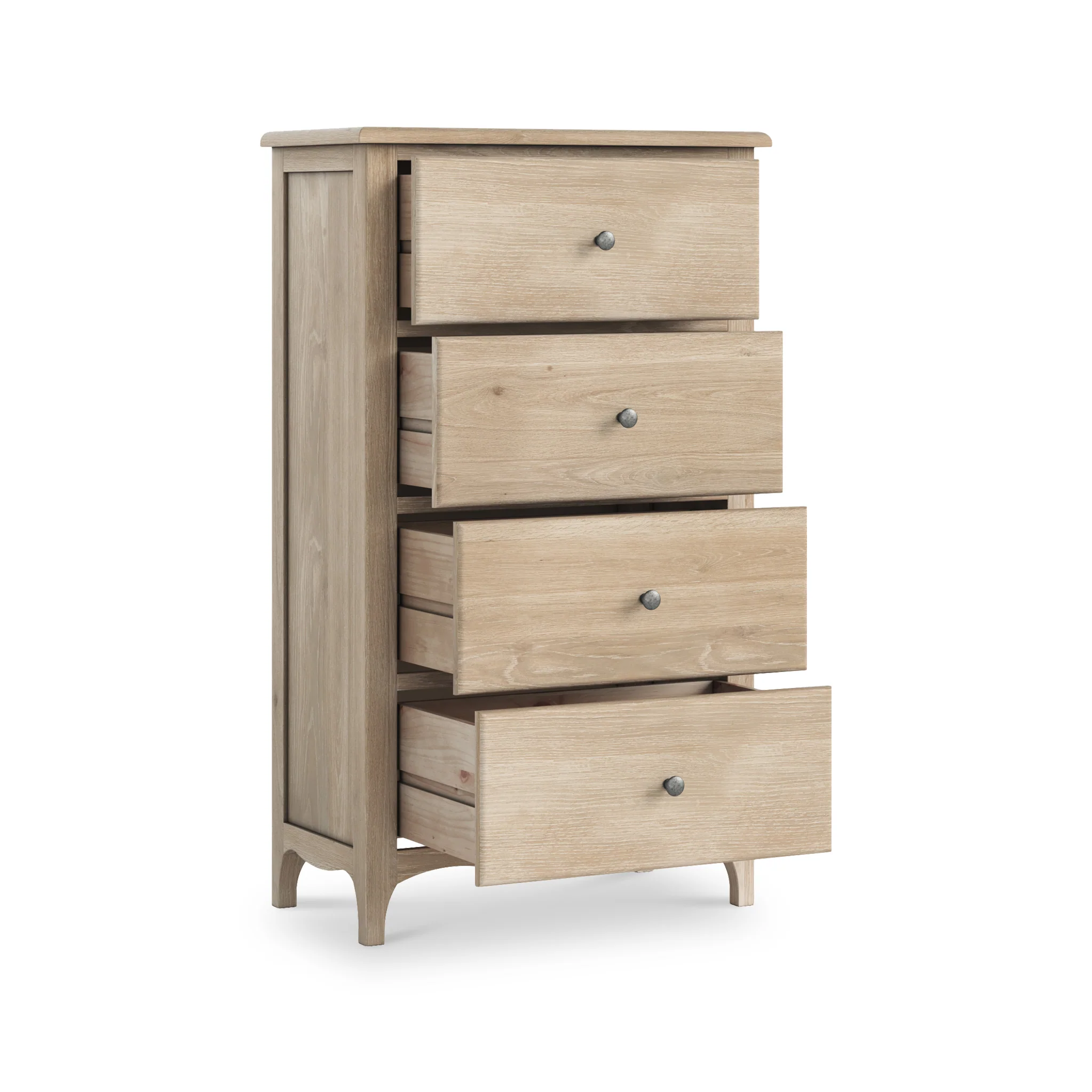 Celine Washed Oak XL 4 Drawer Tallboy Chest - Image 4