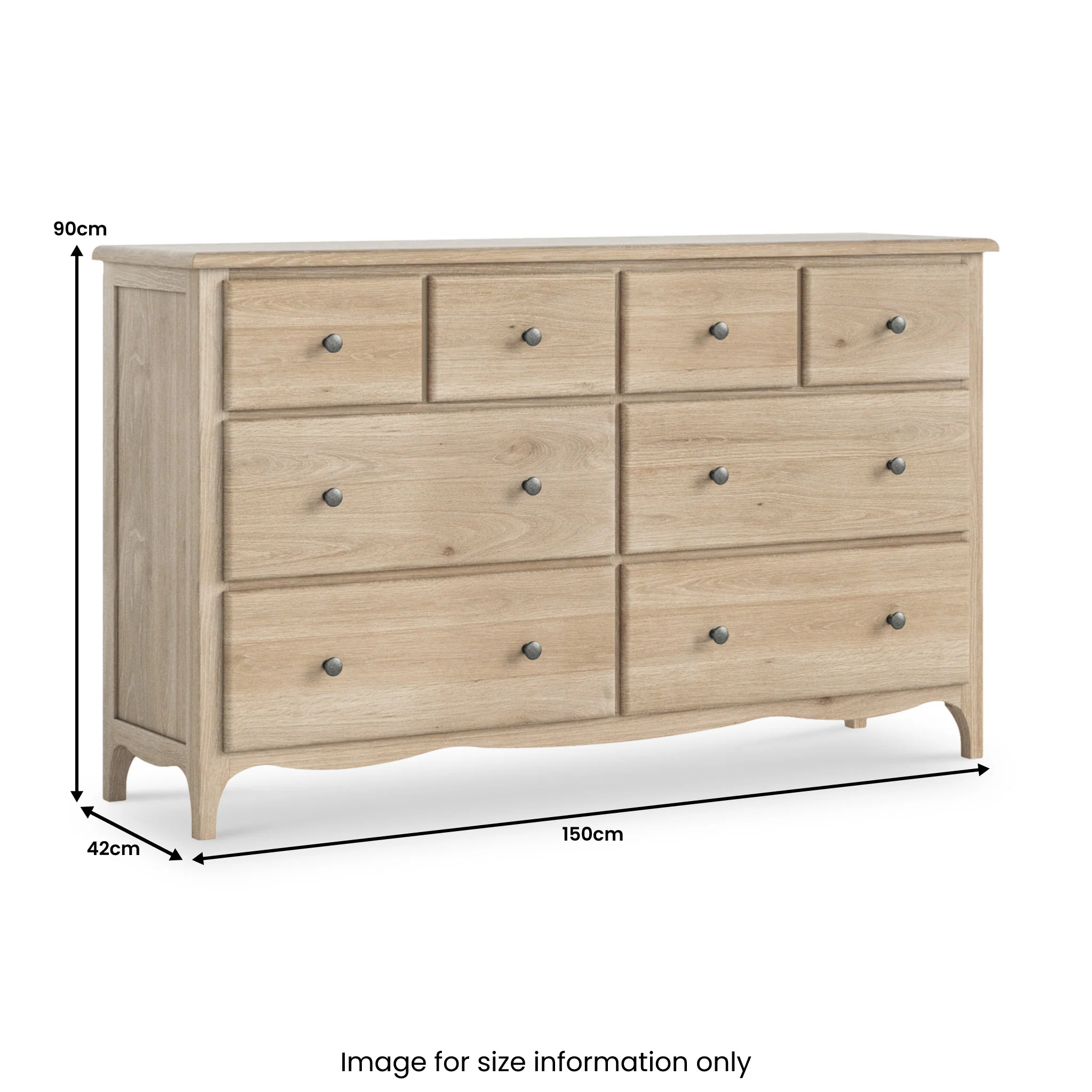 Celine Washed Oak XL 8 Drawer Chest - Image 9