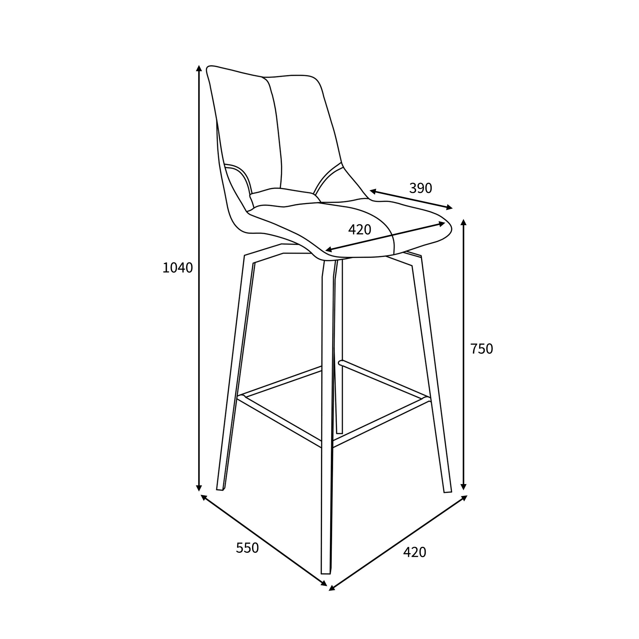 Ceri Self Returning Swivel Faux Leather Bar Stool - Image 15