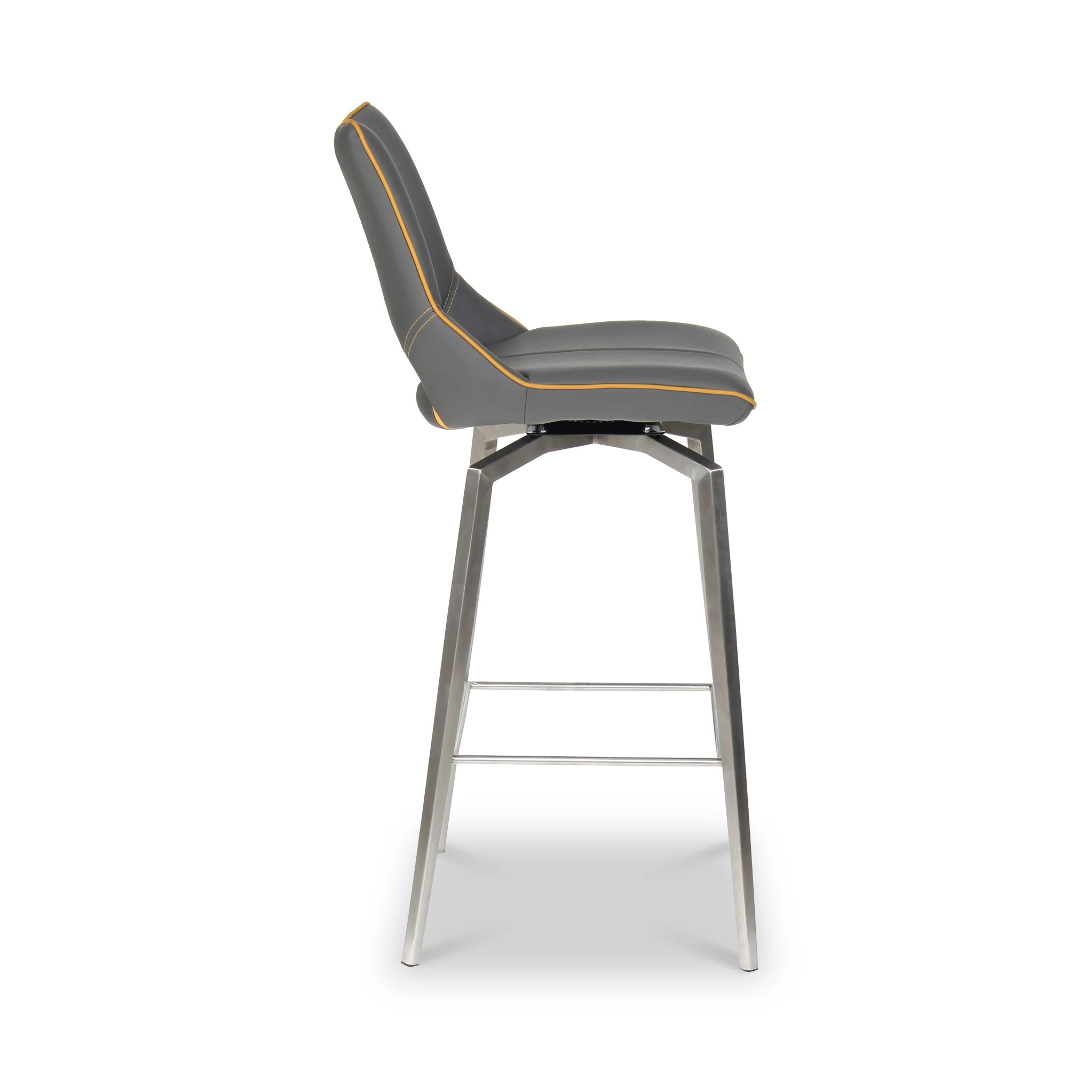 Ceri Self Returning Swivel Faux Leather Bar Stool - Image 5