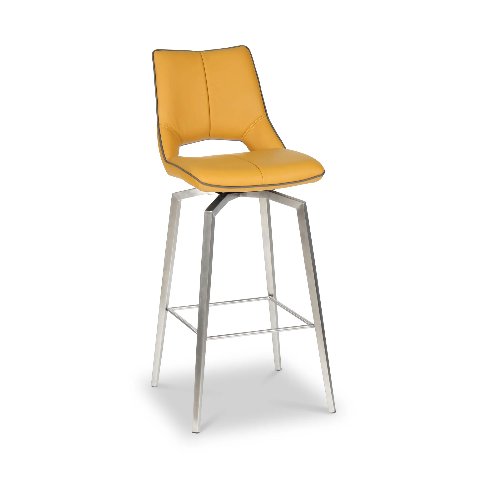 Ceri Self Returning Swivel Faux Leather Bar Stool - Image 8