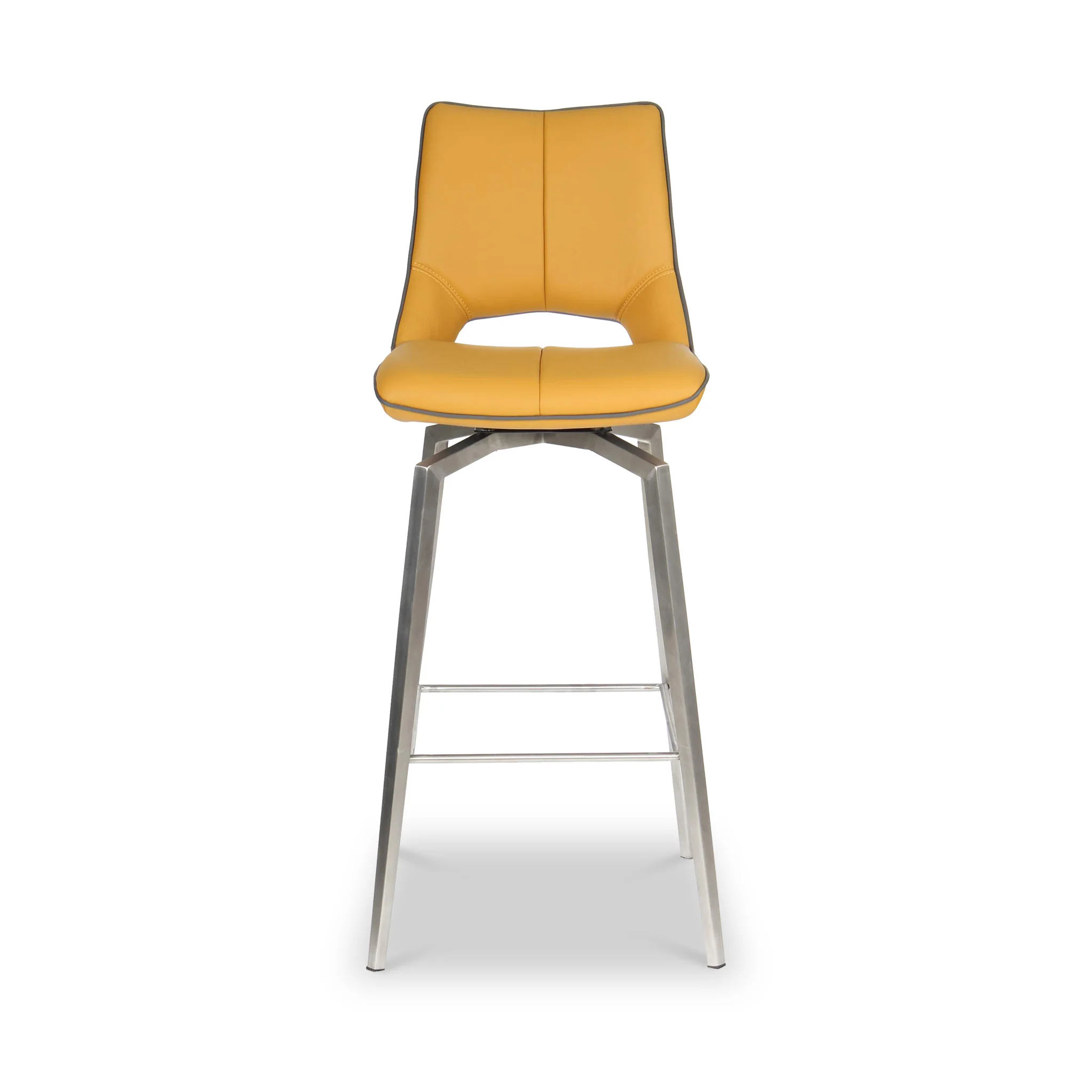 Ceri Self Returning Swivel Faux Leather Bar Stool - Image 9