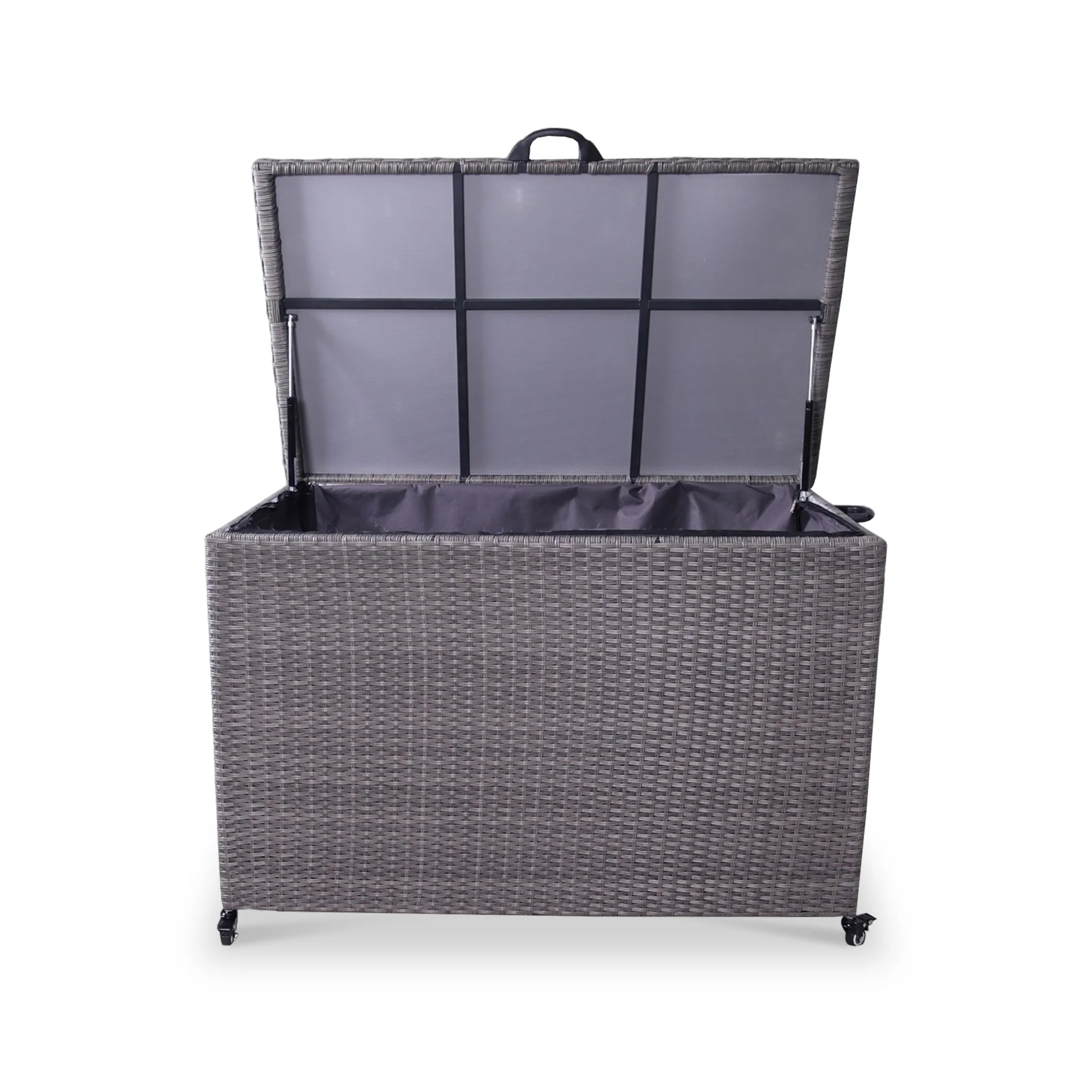Charcoal Weave 510L Cushion Storage Box with Gas Lift - Image 4