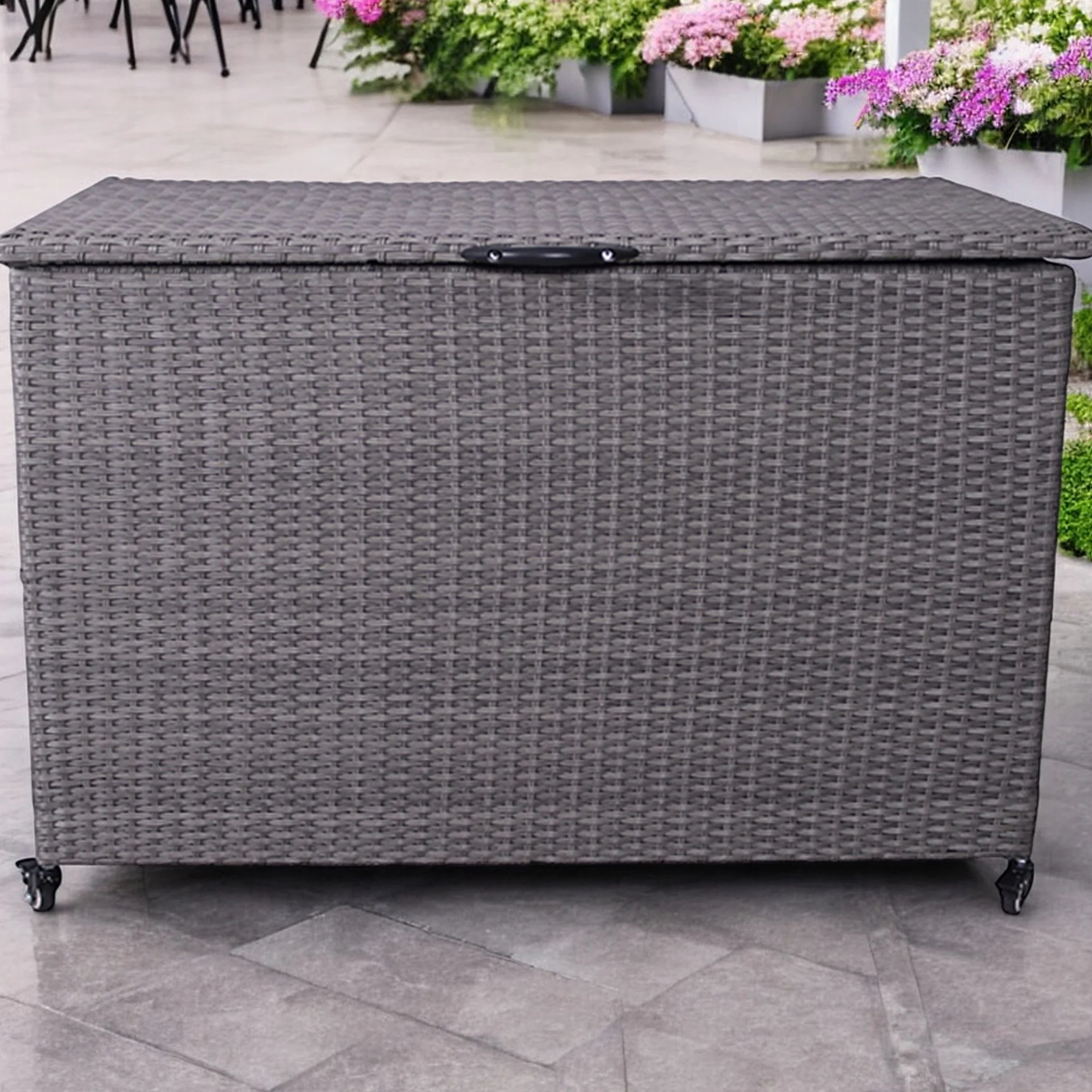 Charcoal Weave 510L Cushion Storage Box with Gas Lift - Image 5