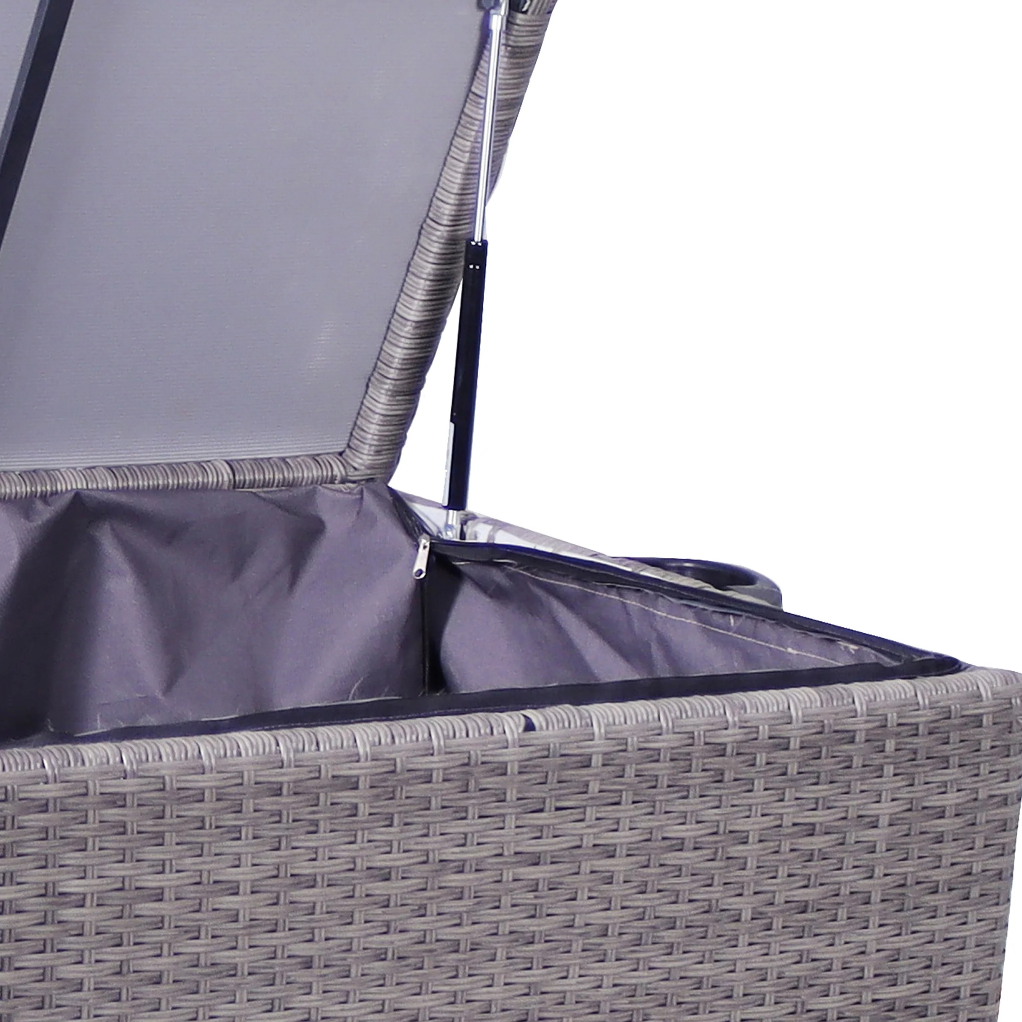 Charcoal Weave 510L Cushion Storage Box with Gas Lift - Image 9