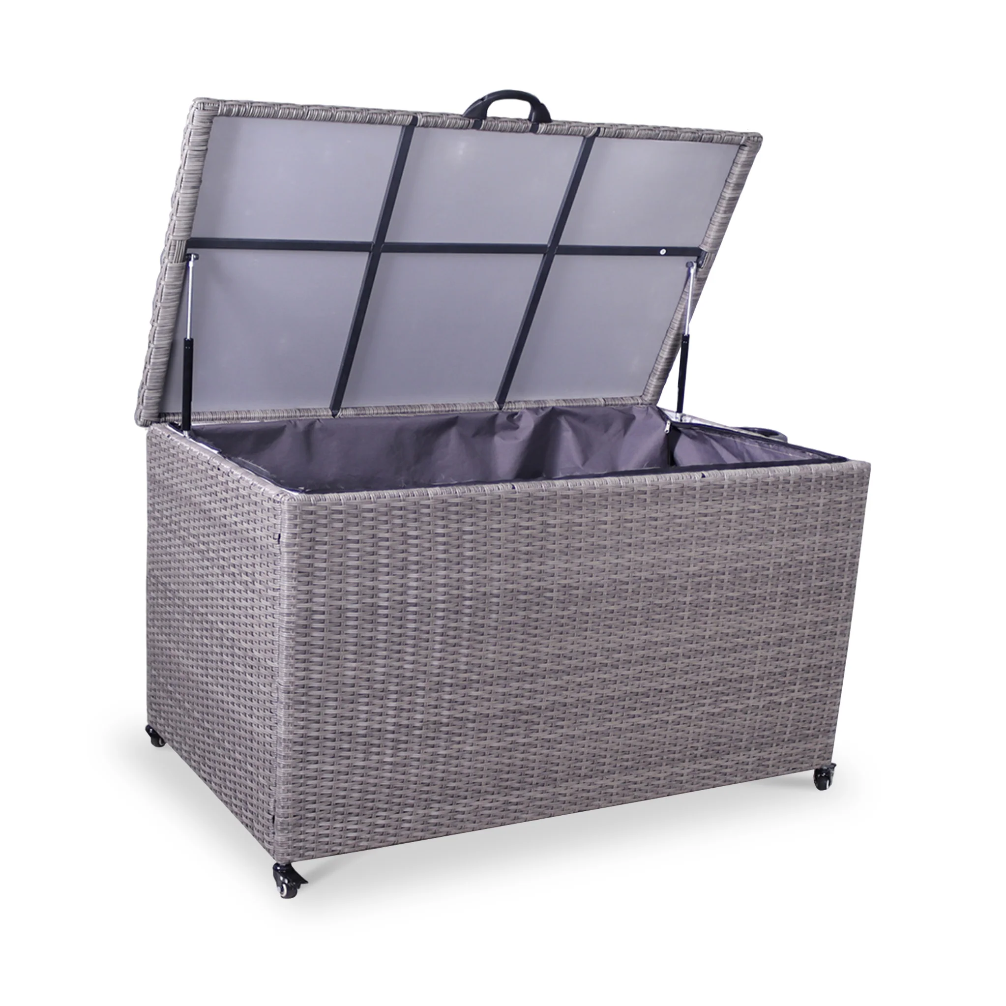 Charcoal Weave 645L Cushion Storage Box with Gas Lift - Image 10