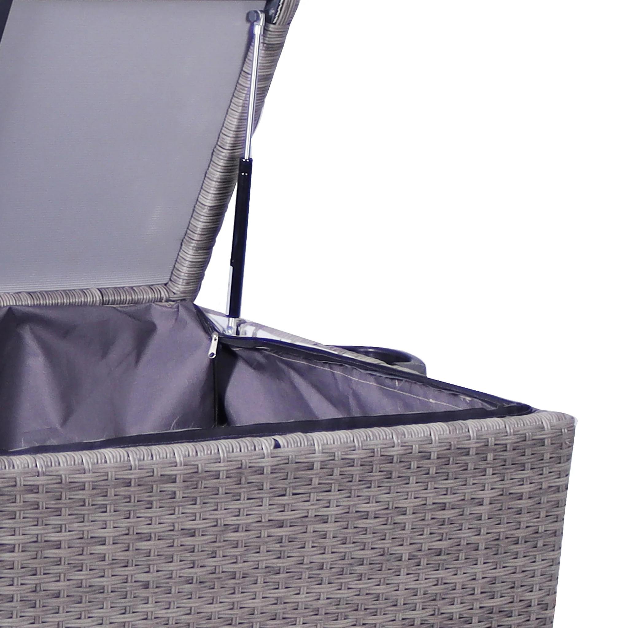 Charcoal Weave 645L Cushion Storage Box with Gas Lift - Image 12
