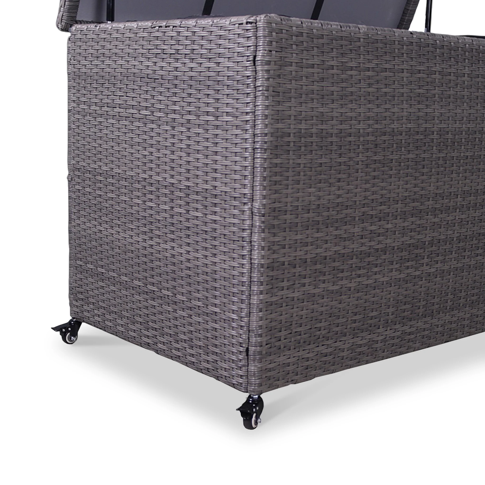 Charcoal Weave 645L Cushion Storage Box with Gas Lift - Image 13