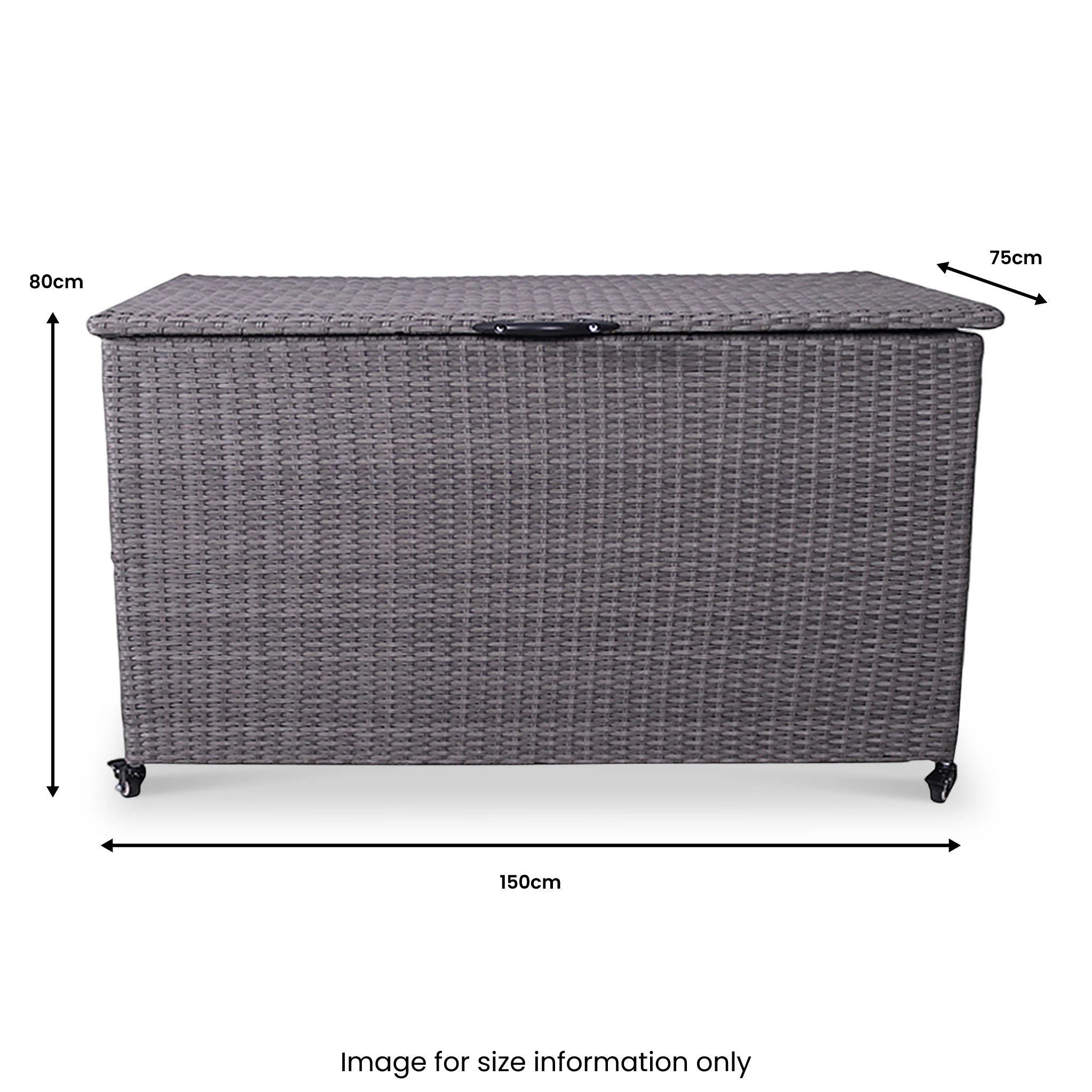 Charcoal Weave 645L Cushion Storage Box with Gas Lift - Image 14