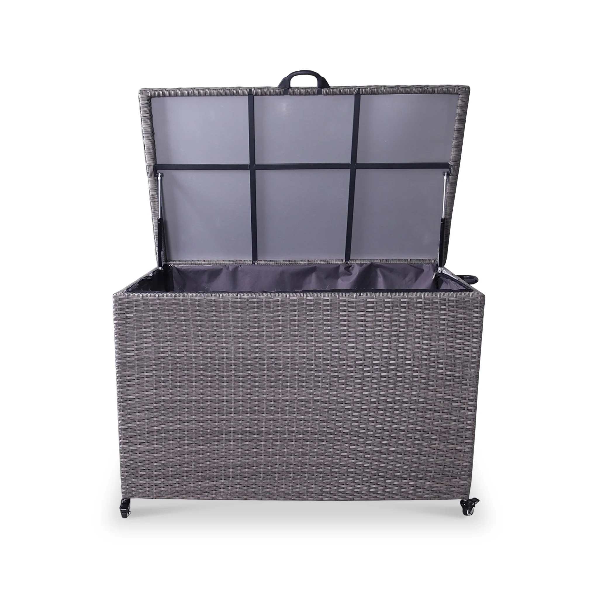 Charcoal Weave 645L Cushion Storage Box with Gas Lift - Image 9