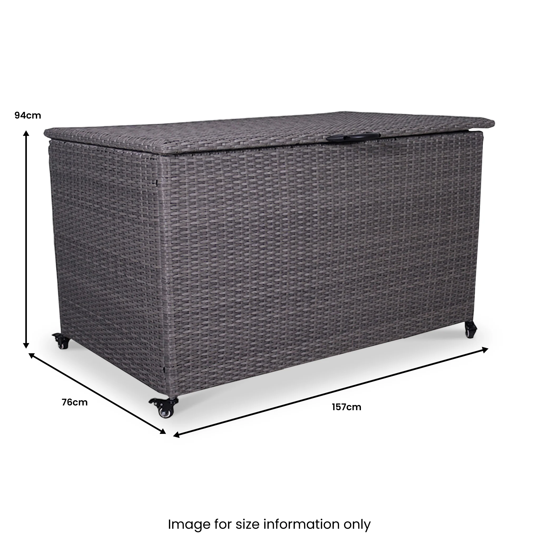 Charcoal Weave 826L Cushion Storage Box with Gas Lift - Image 11