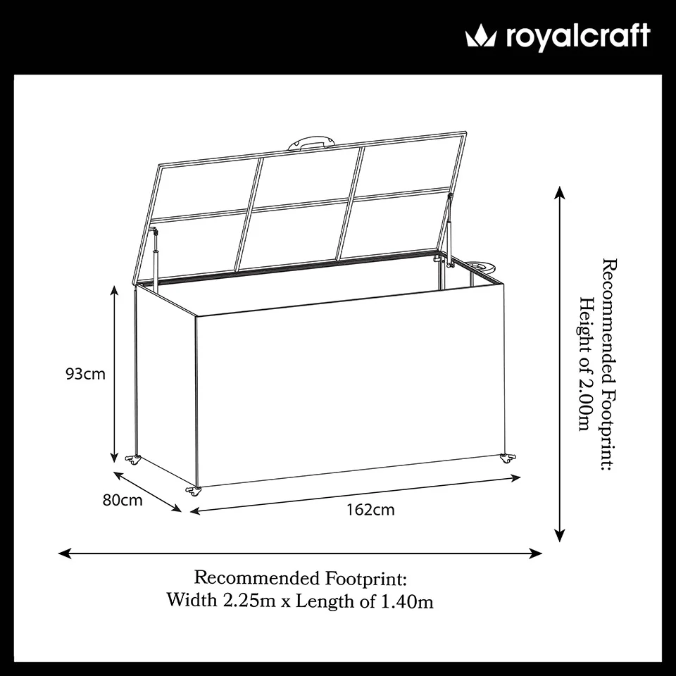 Charcoal Weave 826L Cushion Storage Box with Gas Lift - Image 12