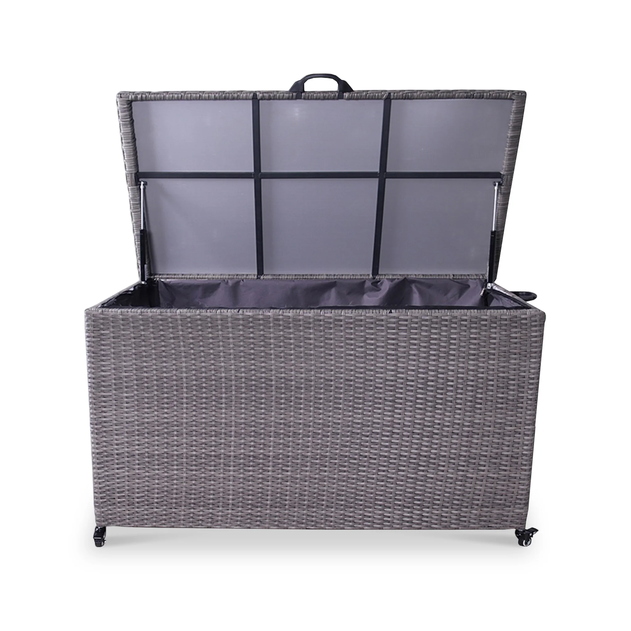 Charcoal Weave 826L Cushion Storage Box with Gas Lift - Image 2