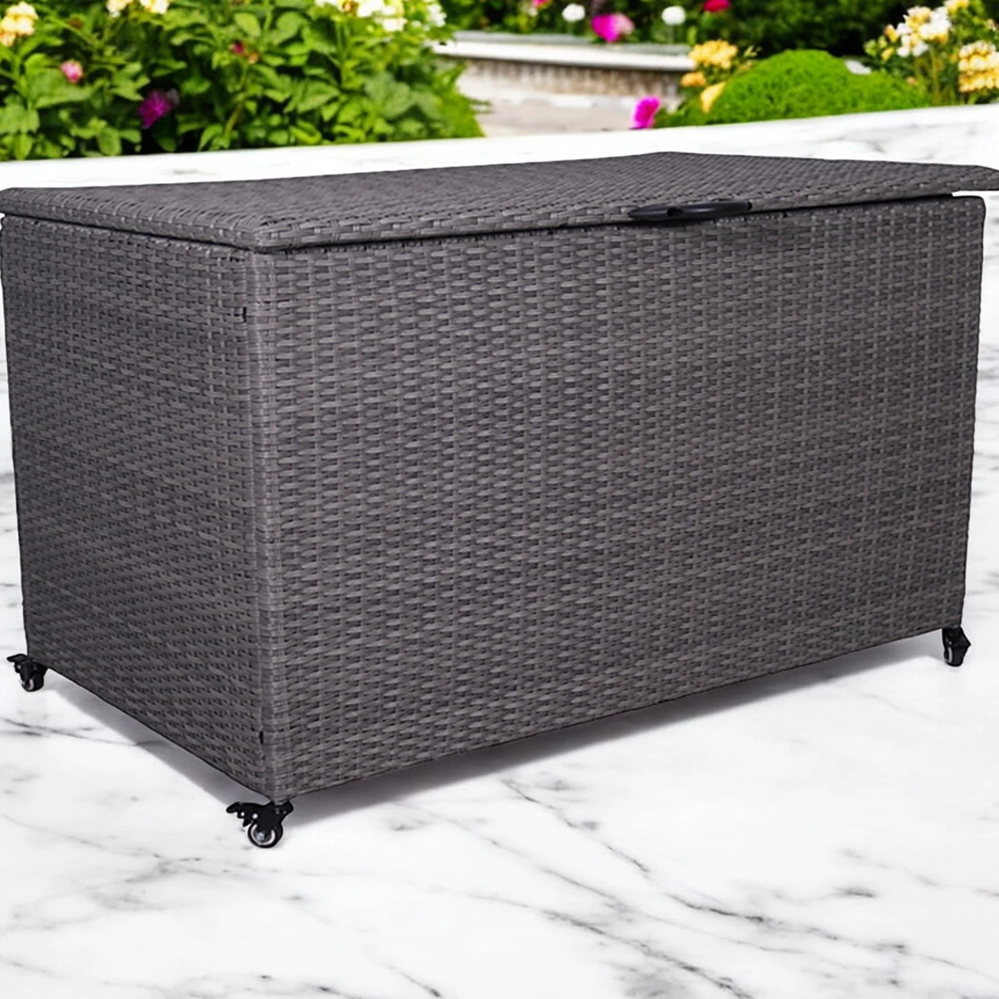 Charcoal Weave 826L Cushion Storage Box with Gas Lift - Image 5