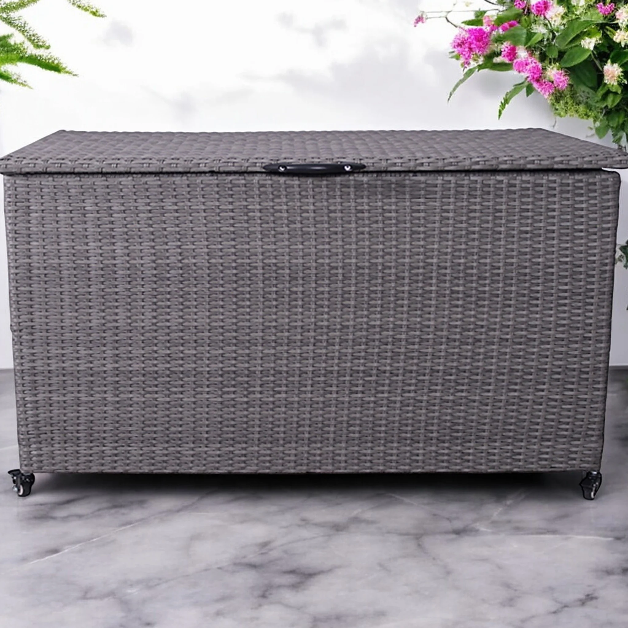 Charcoal Weave 826L Cushion Storage Box with Gas Lift - Image 6