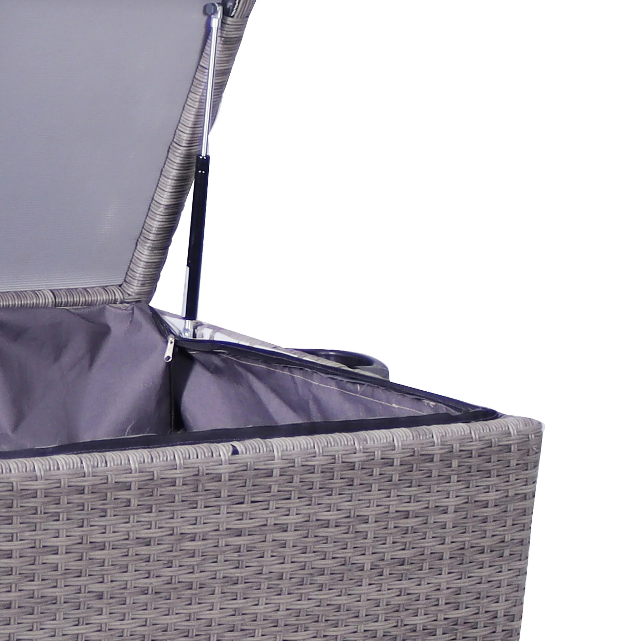 Charcoal Weave 826L Cushion Storage Box with Gas Lift - Image 7