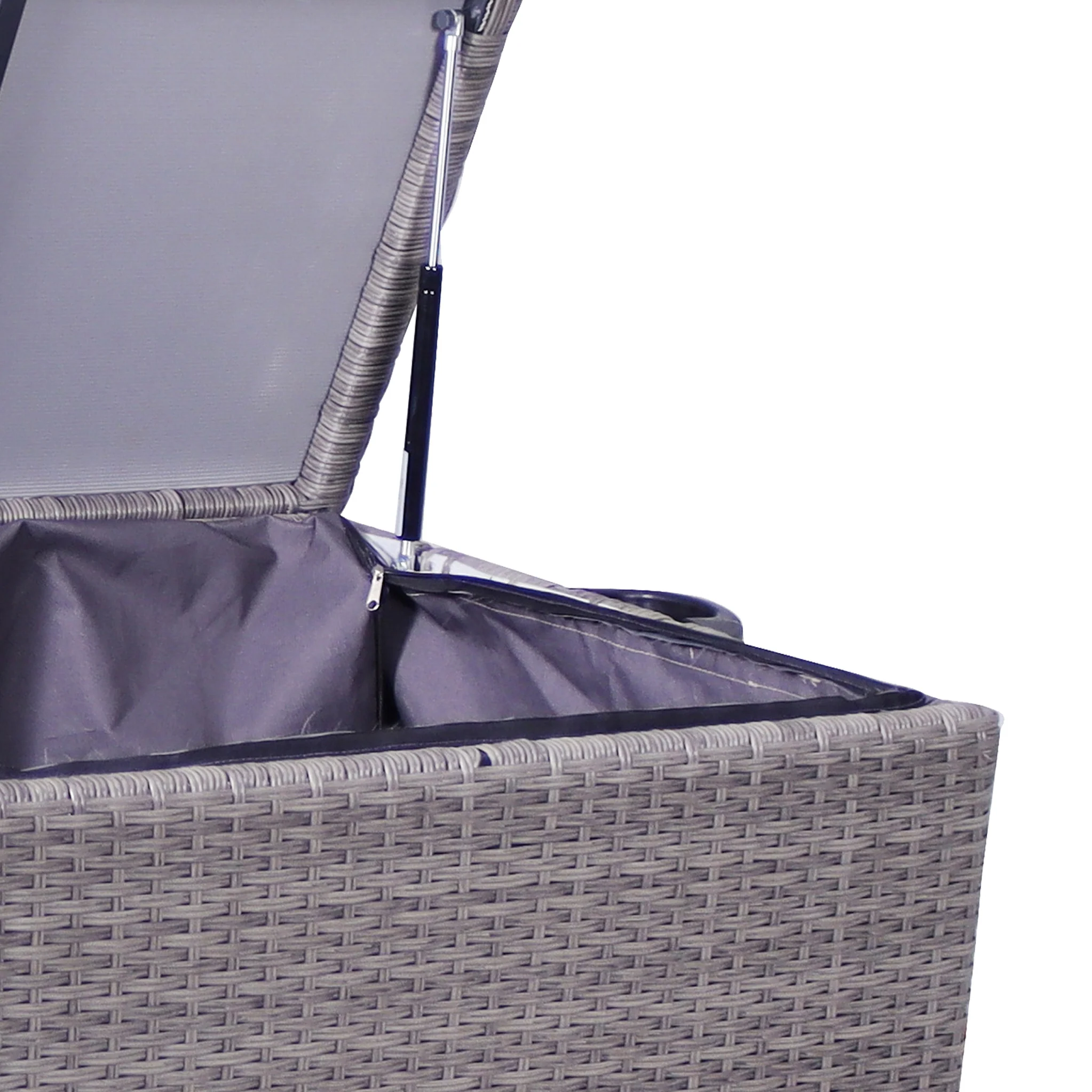 Charcoal Weave 826L Cushion Storage Box with Gas Lift - Image 9