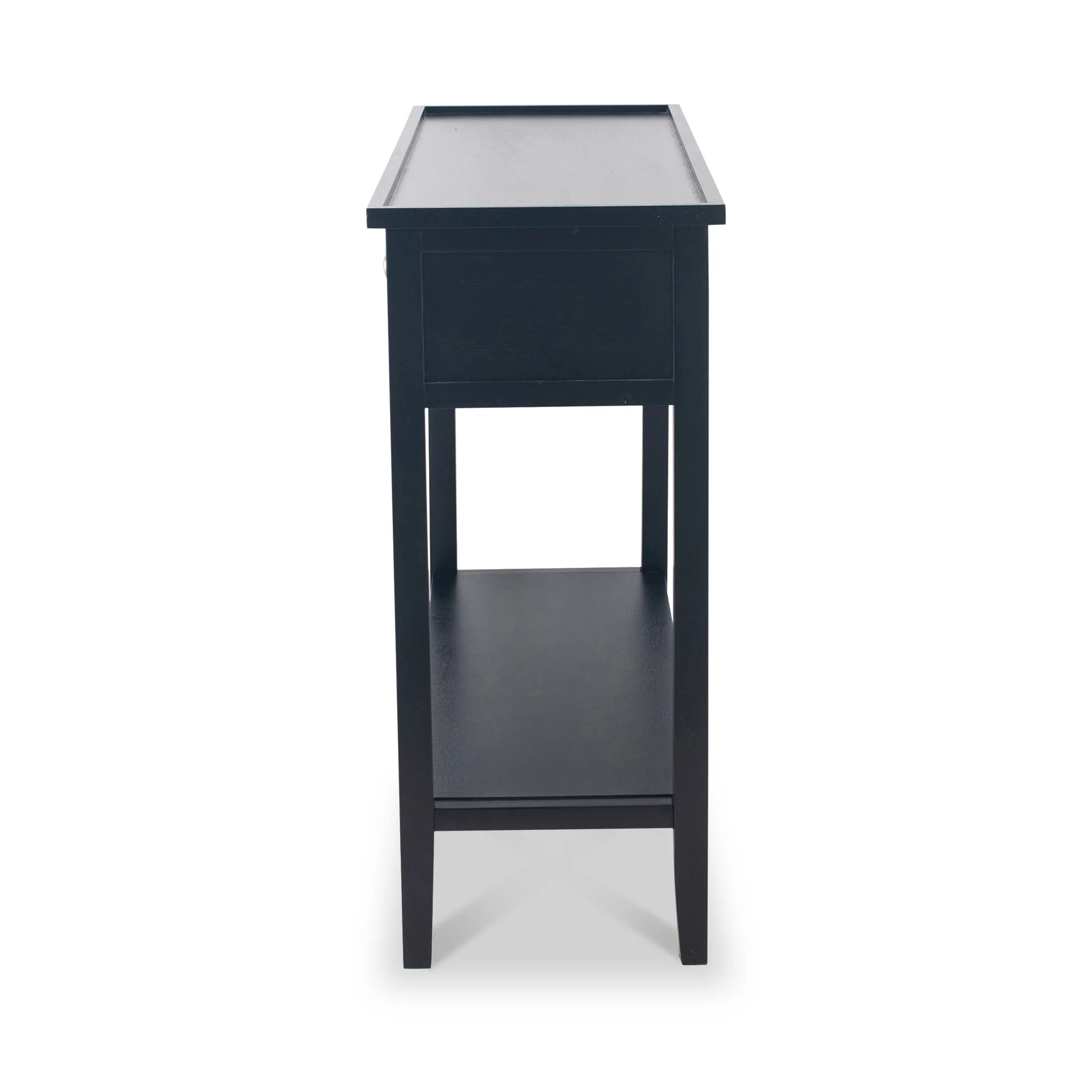 Chelmsford Satin Black Pine 2 Drawer Console Table - Image 6