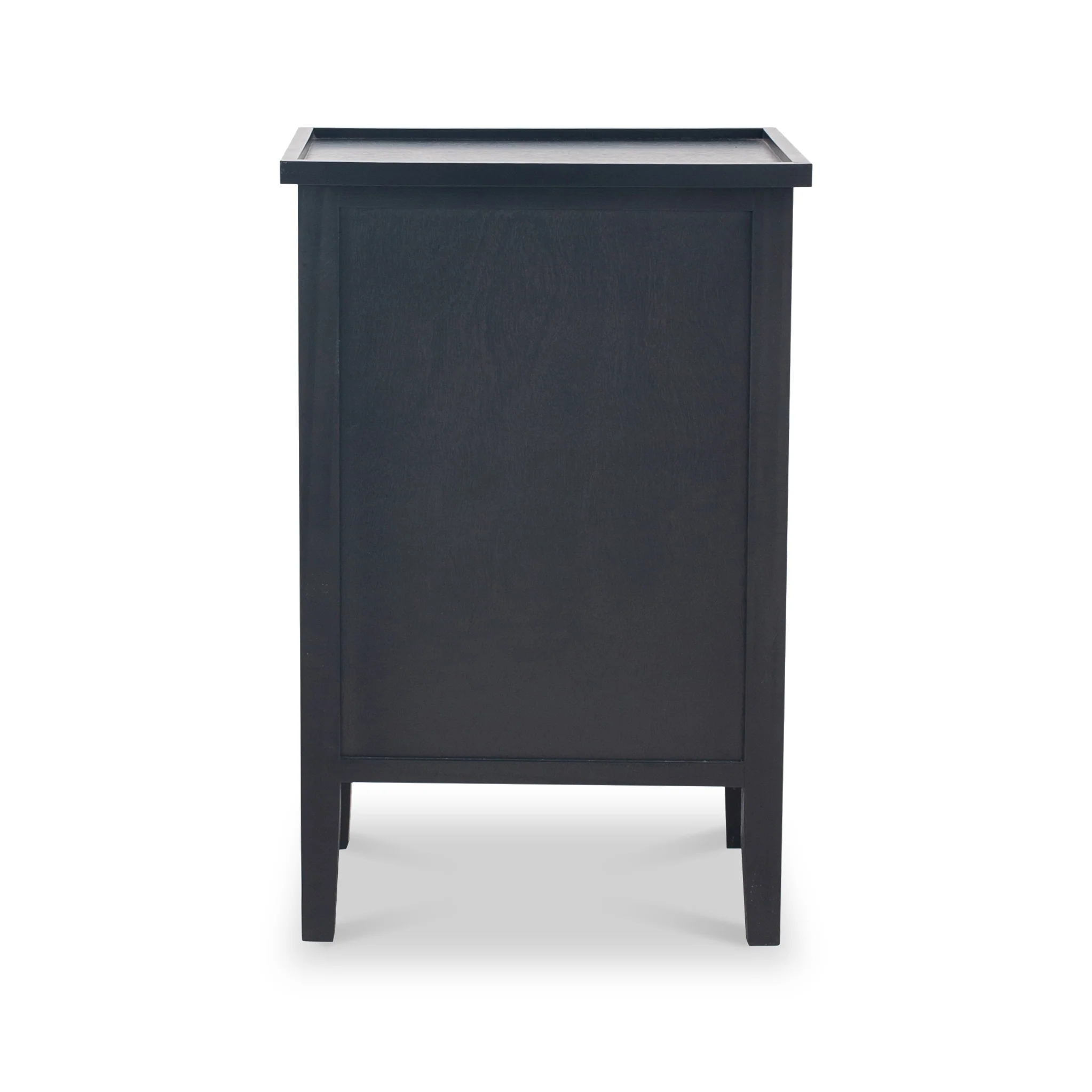 Chelmsford Satin Black Pine 3 Drawer Bedside Table - Image 6