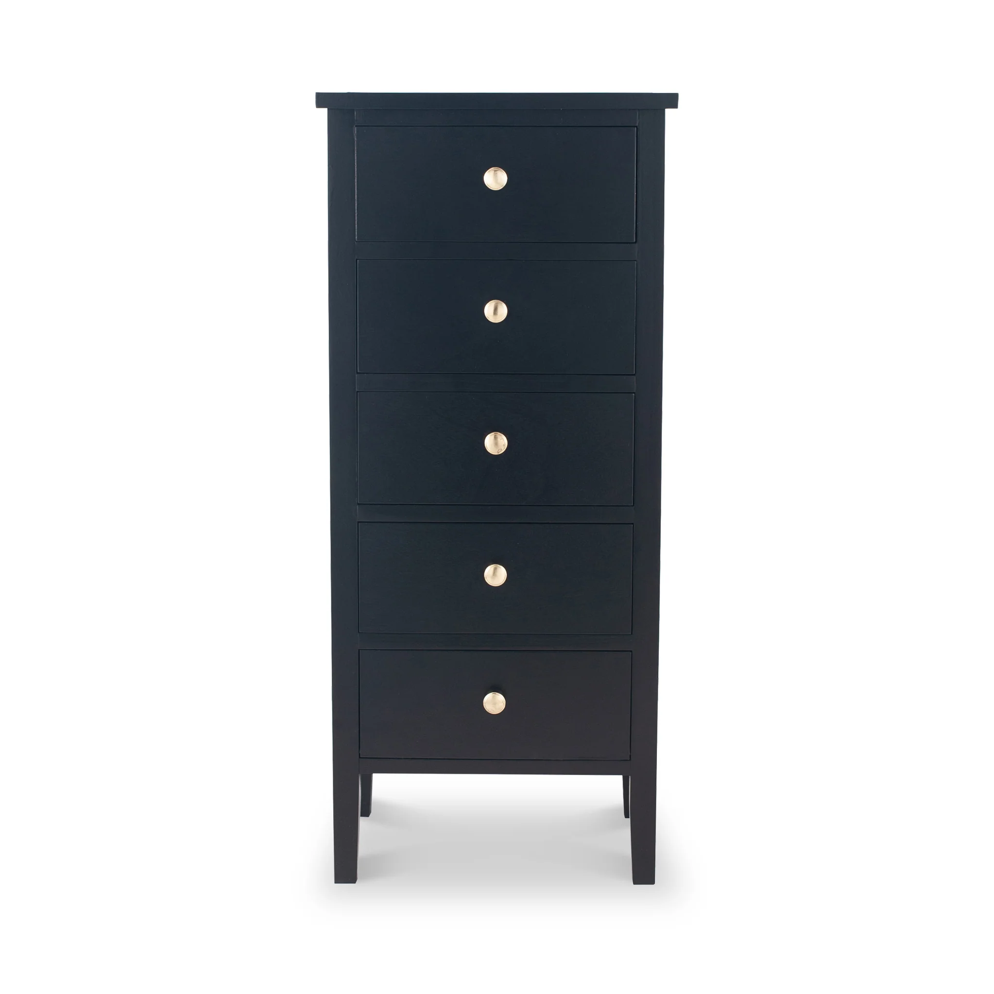 Chelmsford Satin Black Pine 5 Drawer Tallboy - Image 3