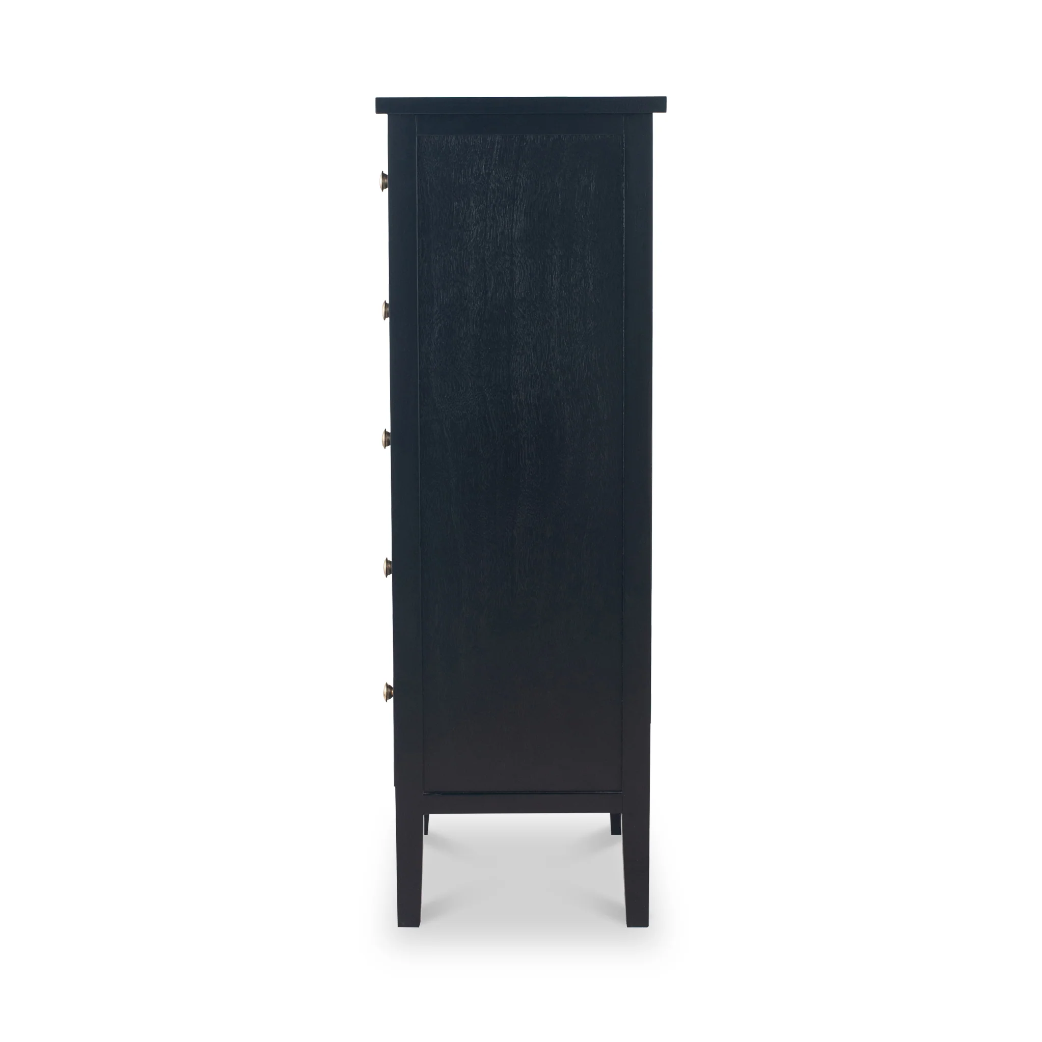 Chelmsford Satin Black Pine 5 Drawer Tallboy - Image 5