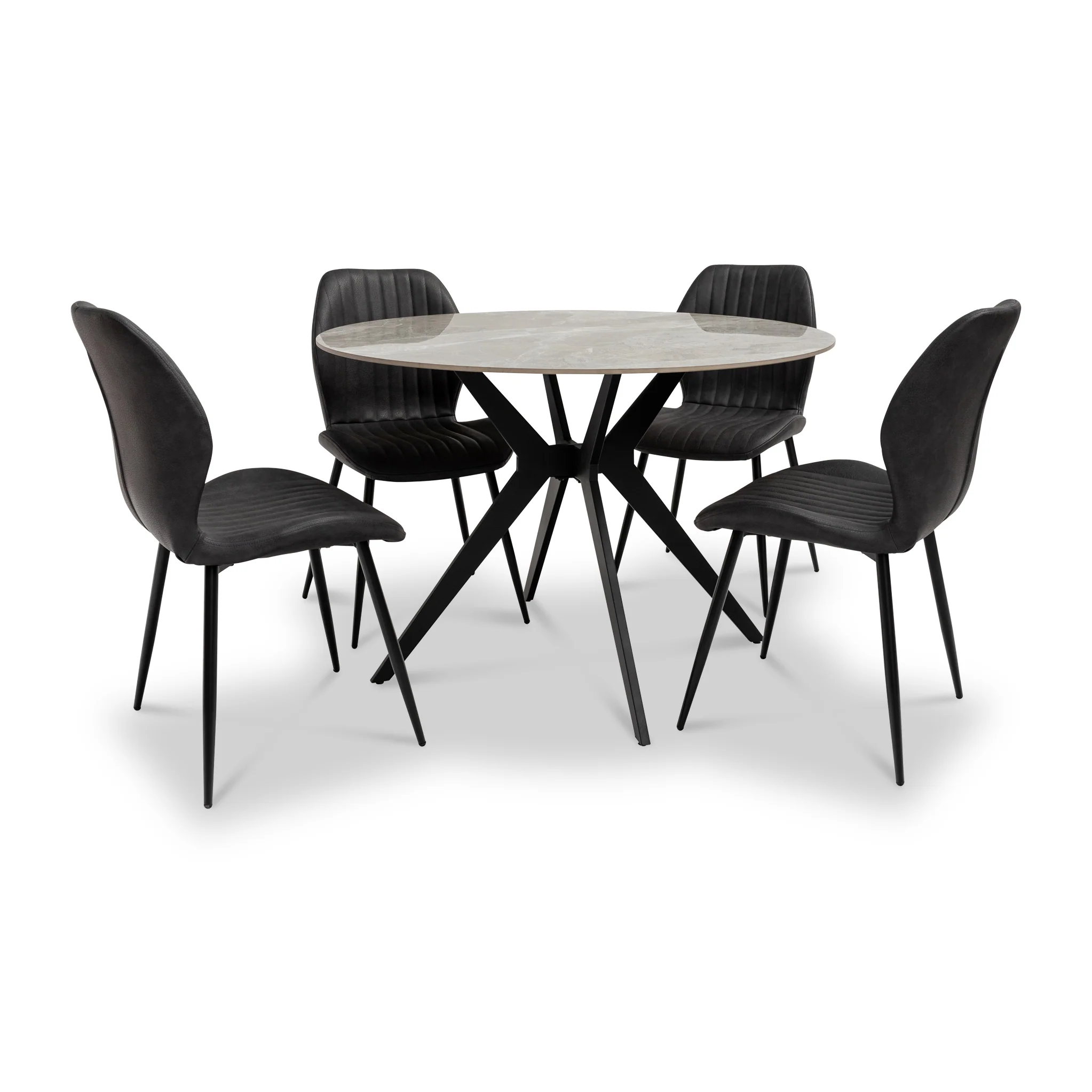 Chelsea Grey 110cm Sintered Stone Round Dining Table - Image 4