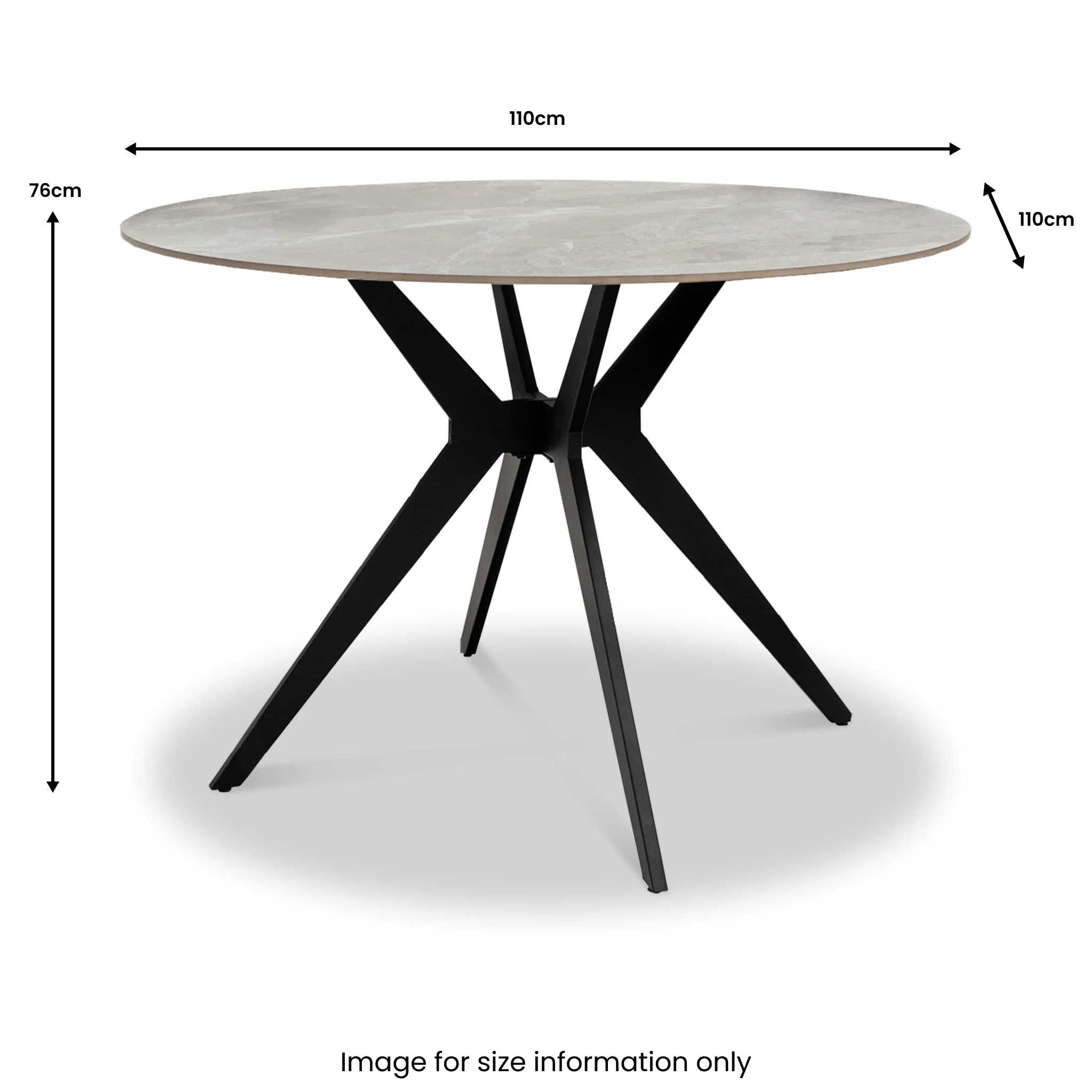 Chelsea Grey 110cm Sintered Stone Round Dining Table - Image 5