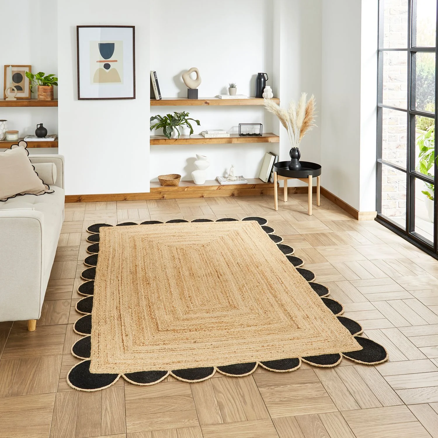 Chesney Jute Scalloped Edge Natural Rug - Image 11