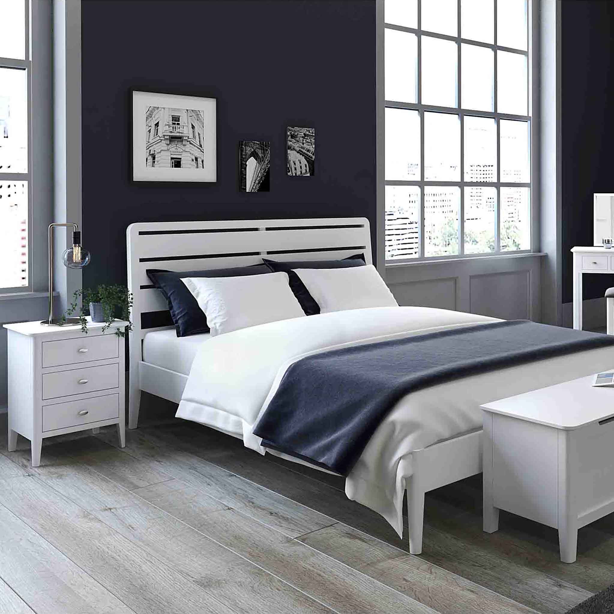 Chester White 3 Drawer Bedside Cabinet - Image 7