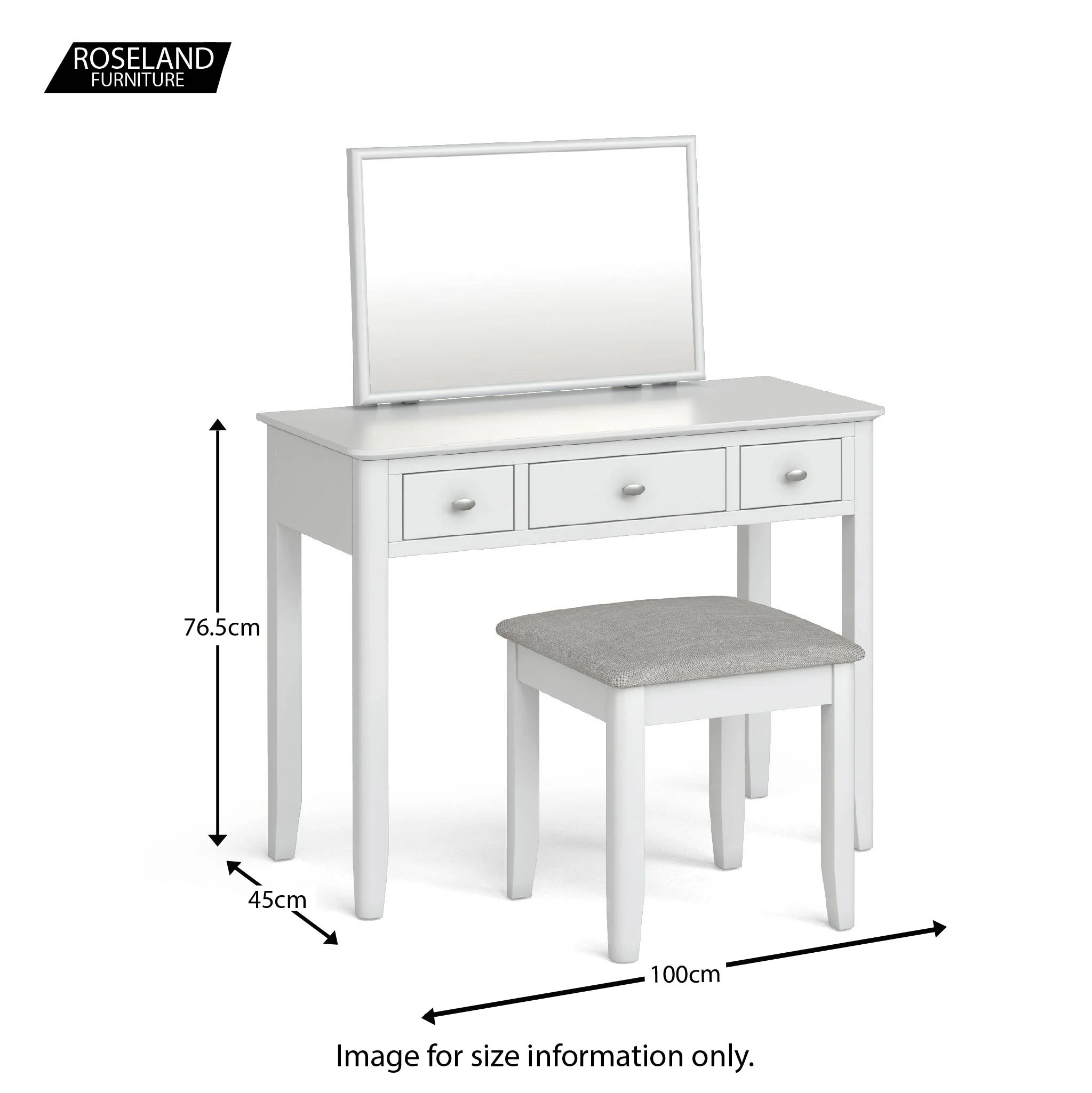 Chester White Dressing Table Set - Image 7