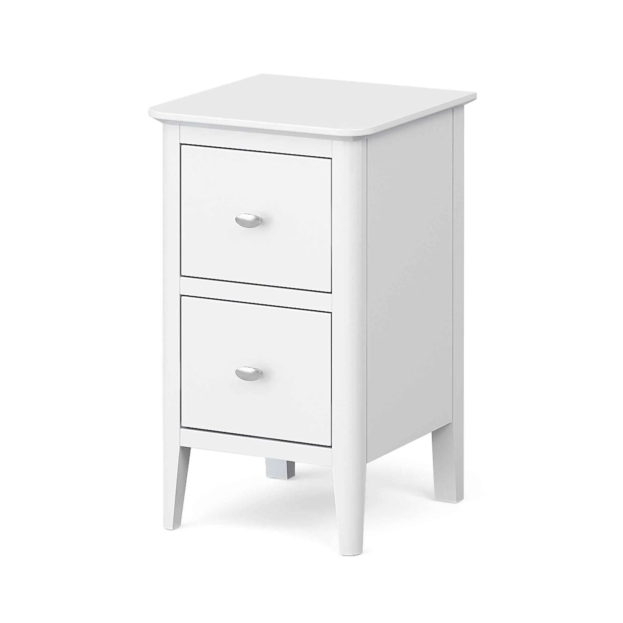 Chester White Narrow 2 Drawer Bedside Cabinet - Image 2