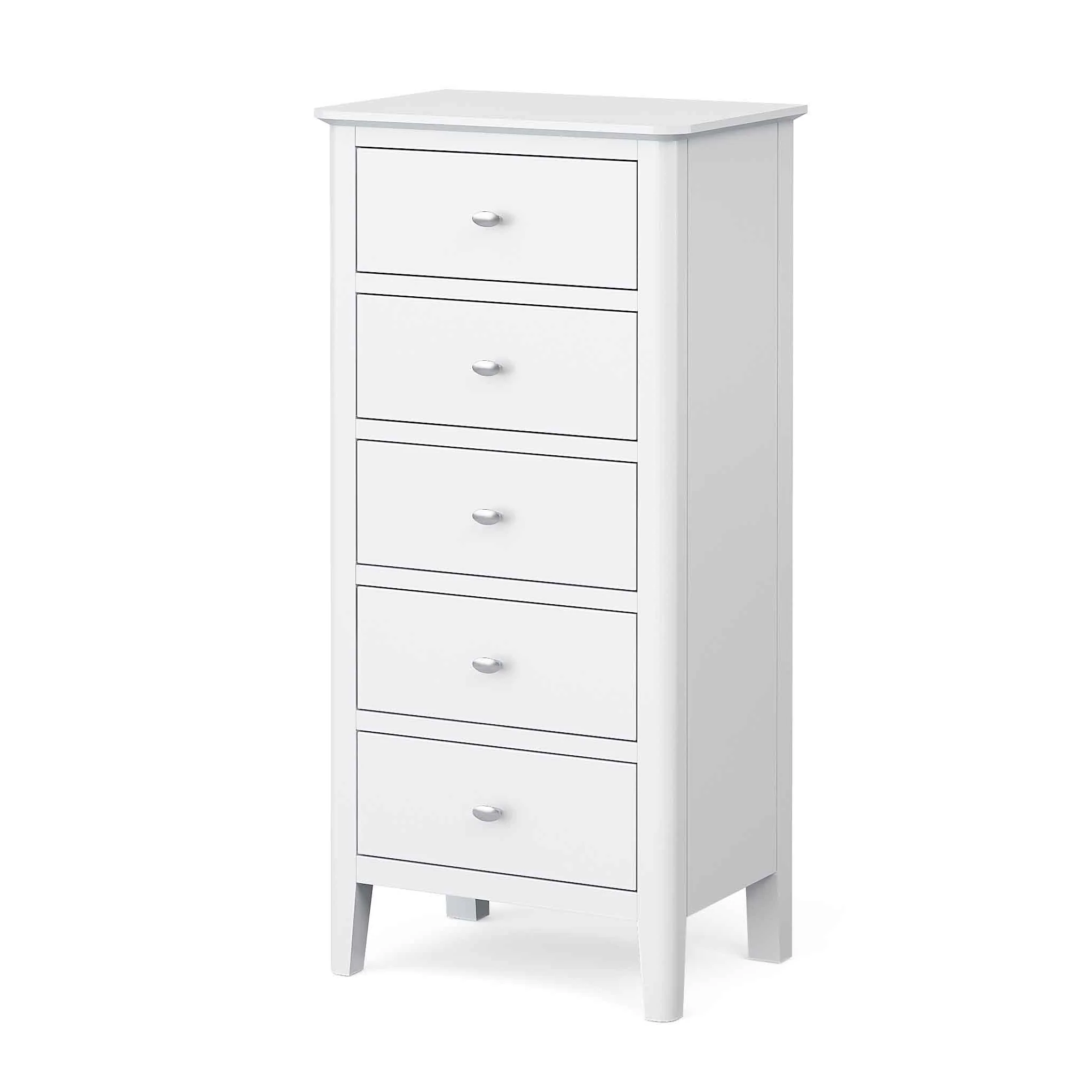 Chester White Tallboy Chest with 5 Drawers - Image 3