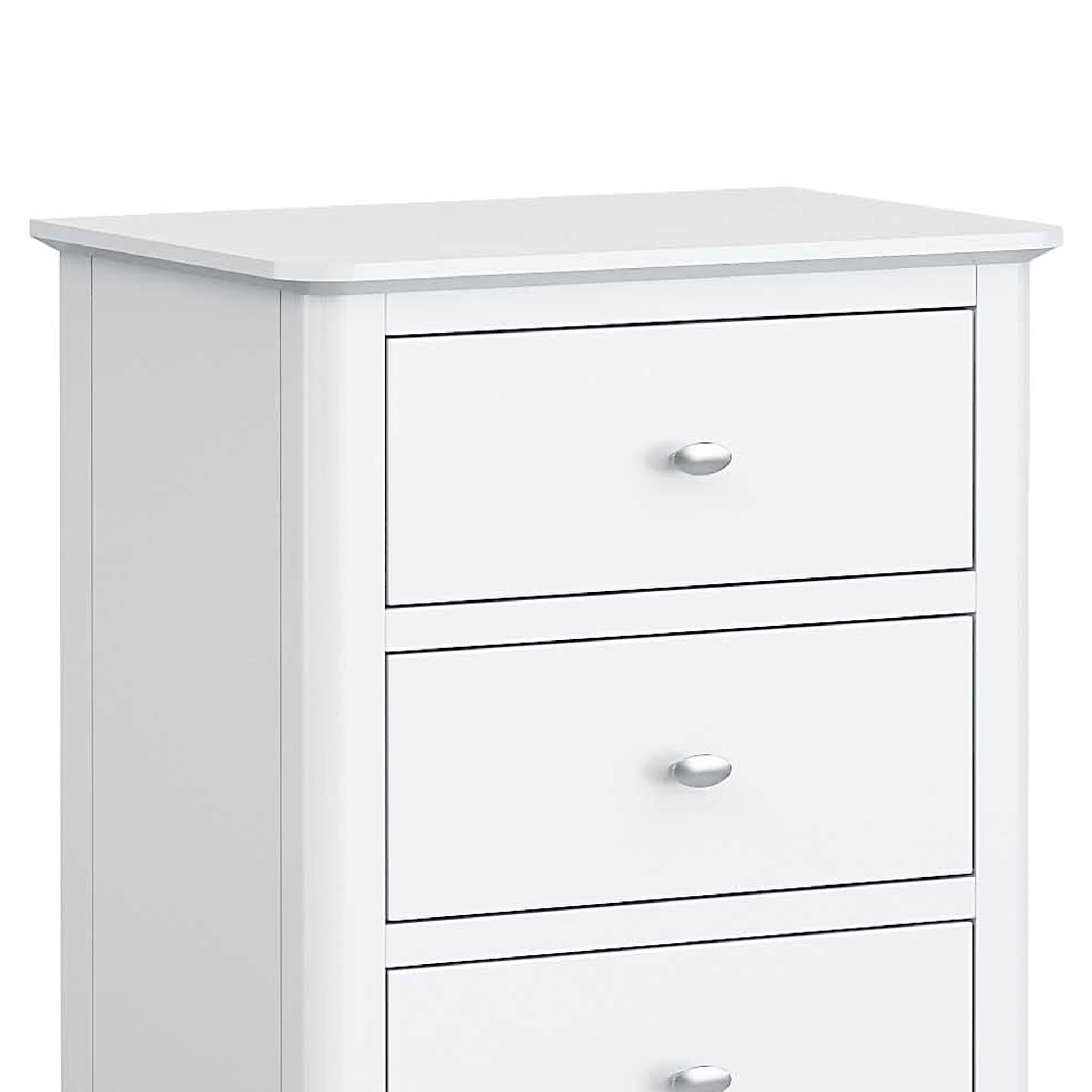 Chester White Tallboy Chest with 5 Drawers - Image 4