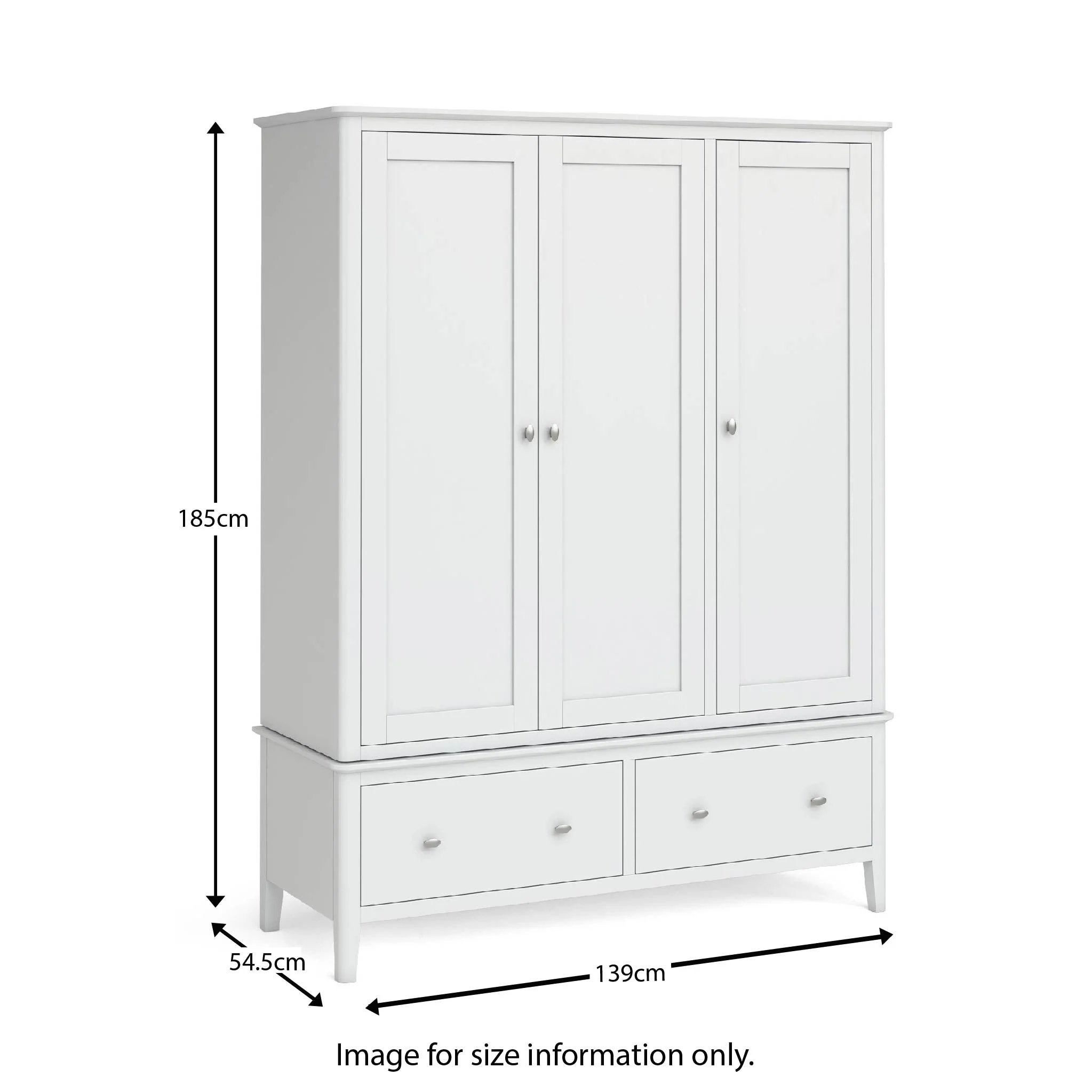 Chester Triple Wardrobe with Drawers - Image 2