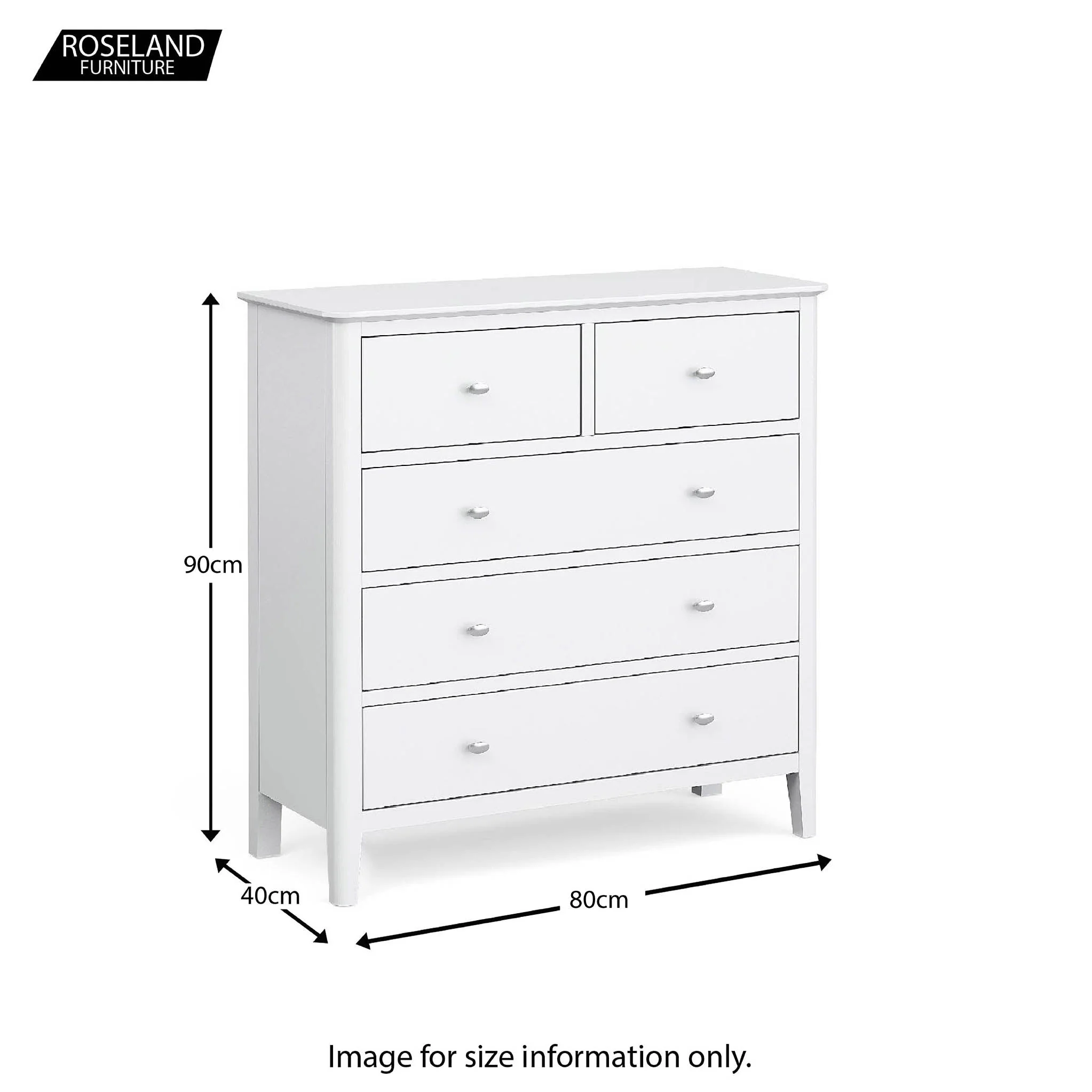 Chester White 2 Over 3 Chest of Drawers - Image 7