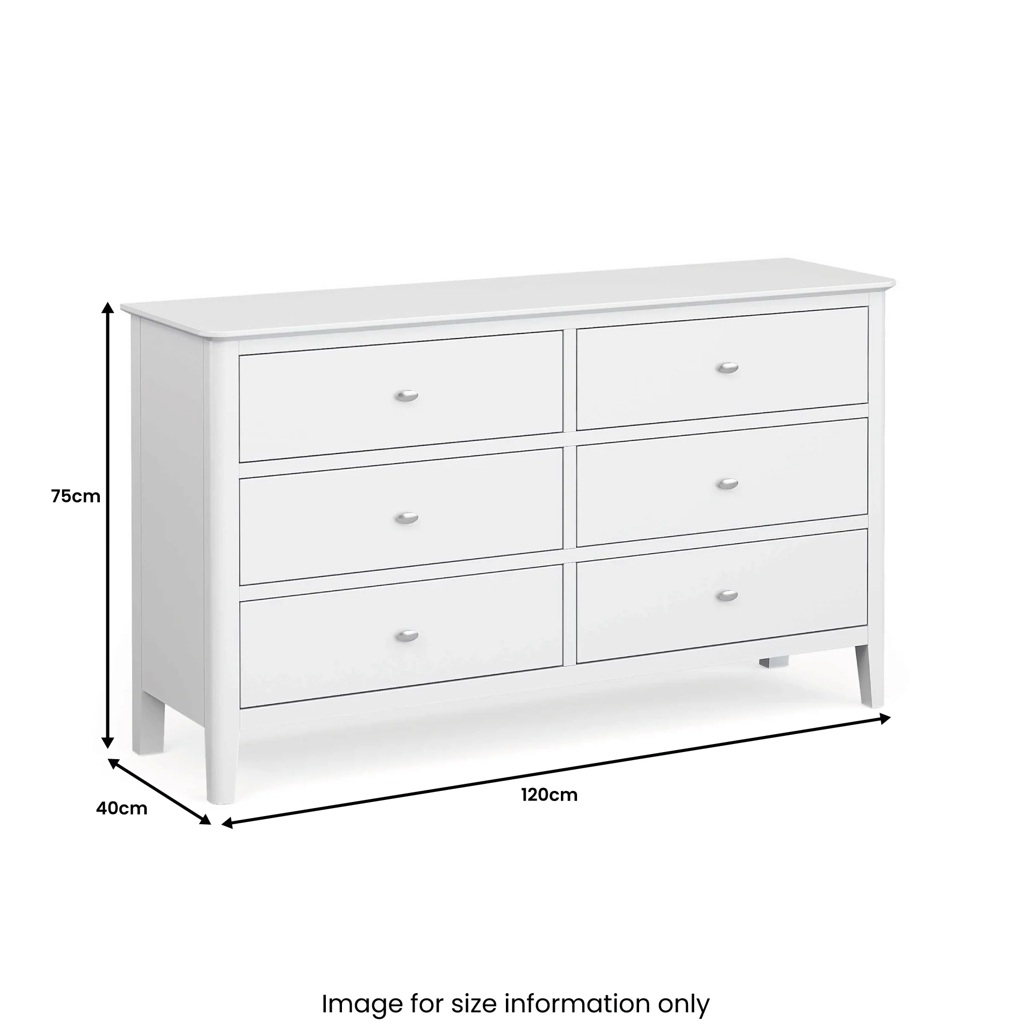 Chester White 6 Drawer Chest of Drawers - Image 6