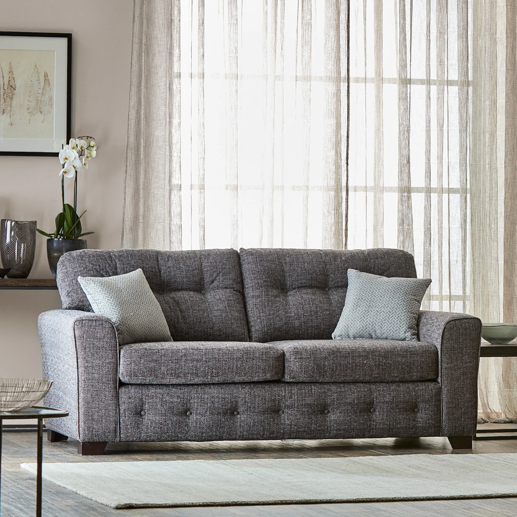 Cheswick Textured Weave Fabric 3 Seater Sofa - Image 16