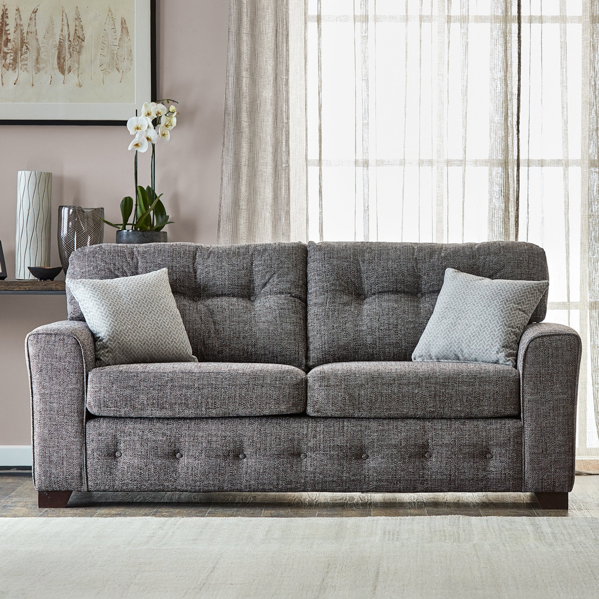 Cheswick Textured Weave Fabric 3 Seater Sofa - Image 17