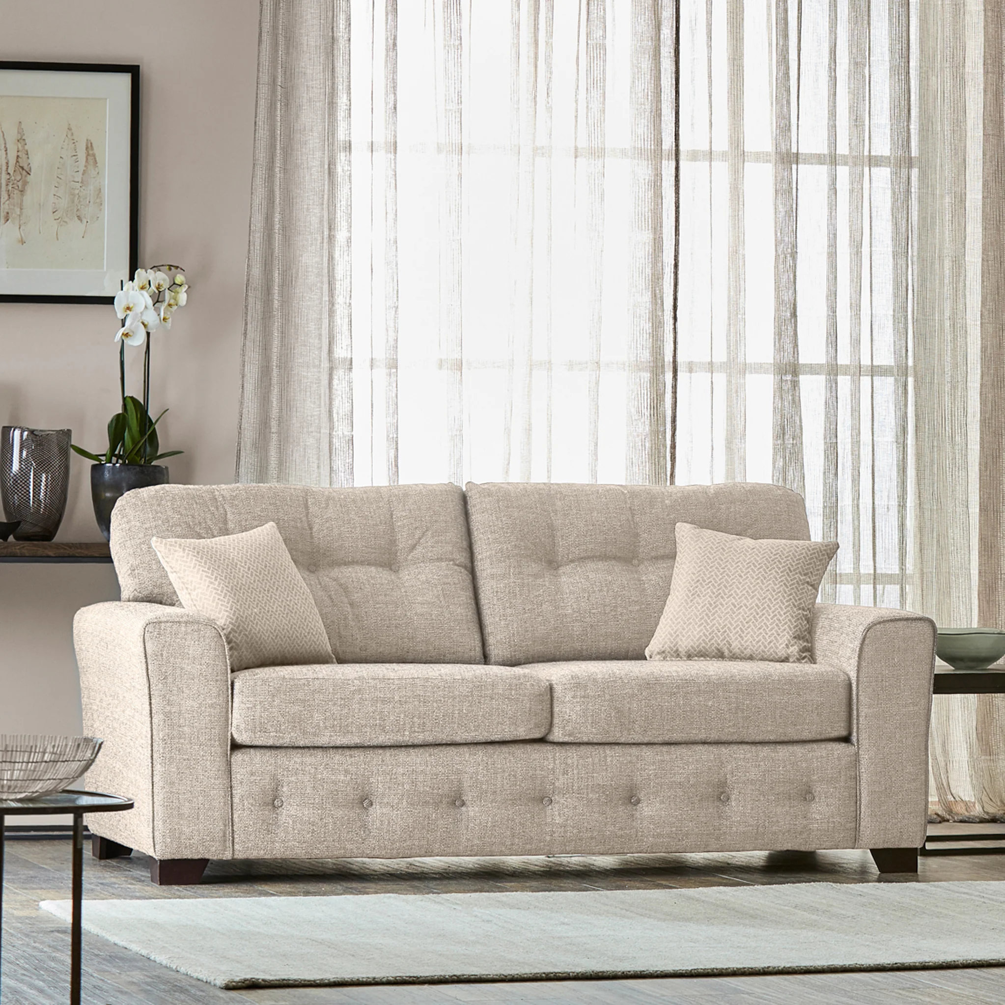 Cheswick Textured Weave Fabric 3 Seater Sofa - Image 2