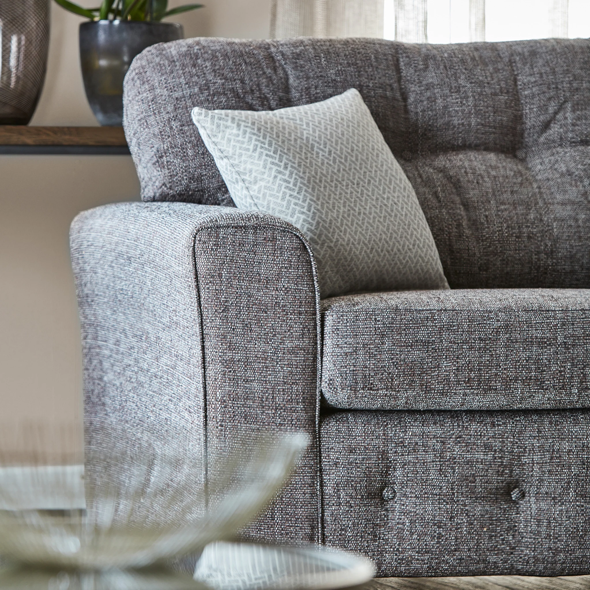 Cheswick Textured Weave Fabric 3 Seater Sofa - Image 21