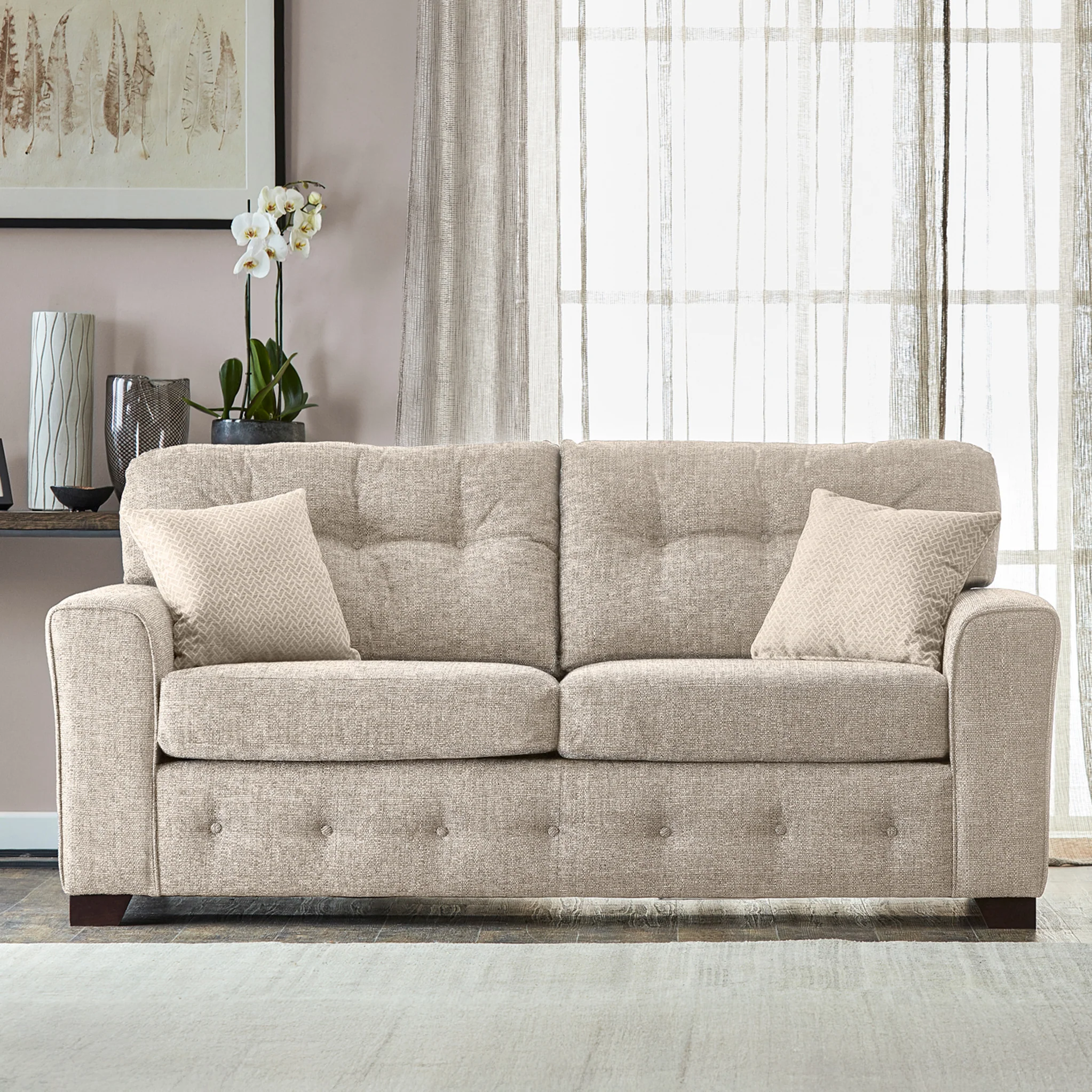 Cheswick Textured Weave Fabric 3 Seater Sofa - Image 3