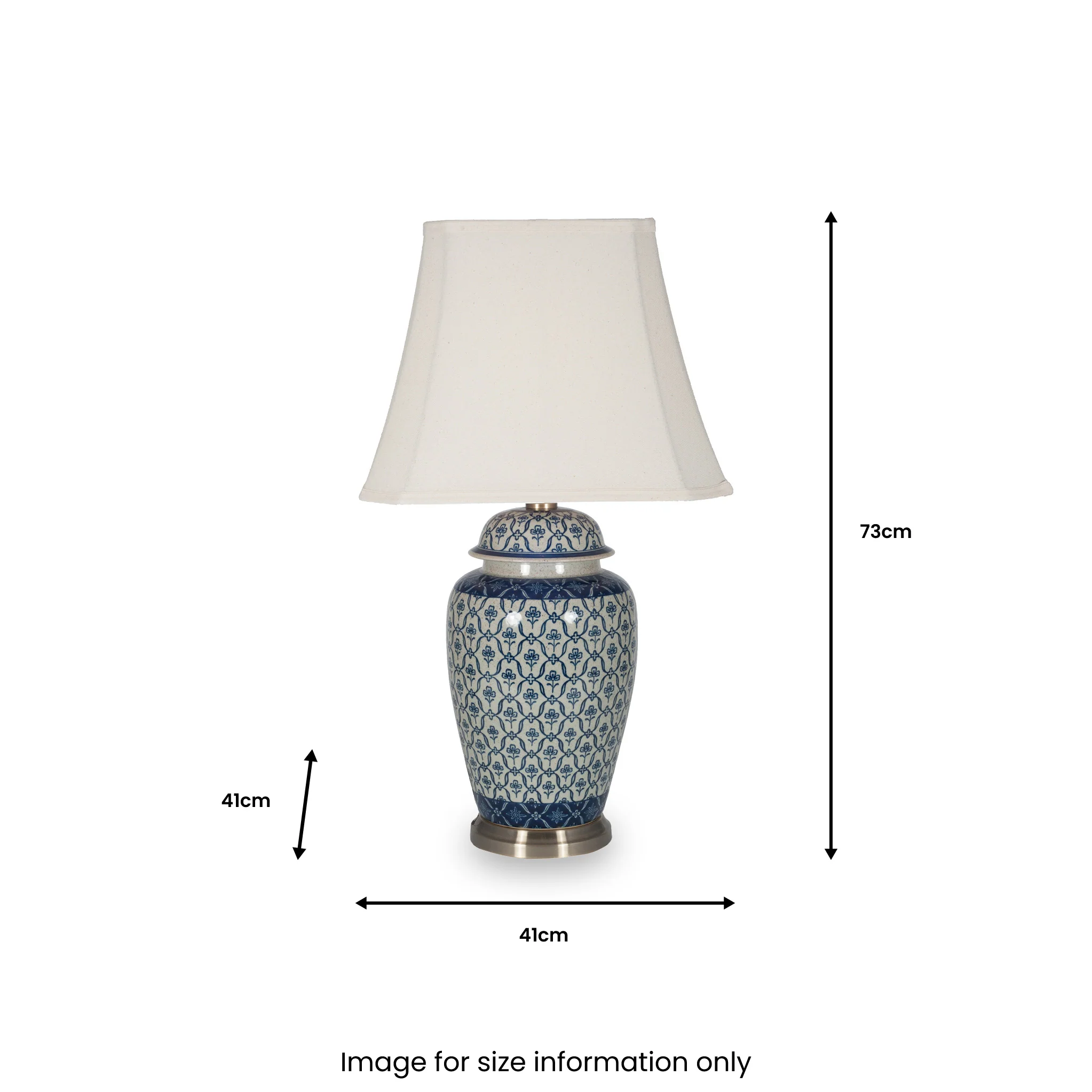Chika Blue and White Ceramic Ginger Jar Table Lamp - Image 3