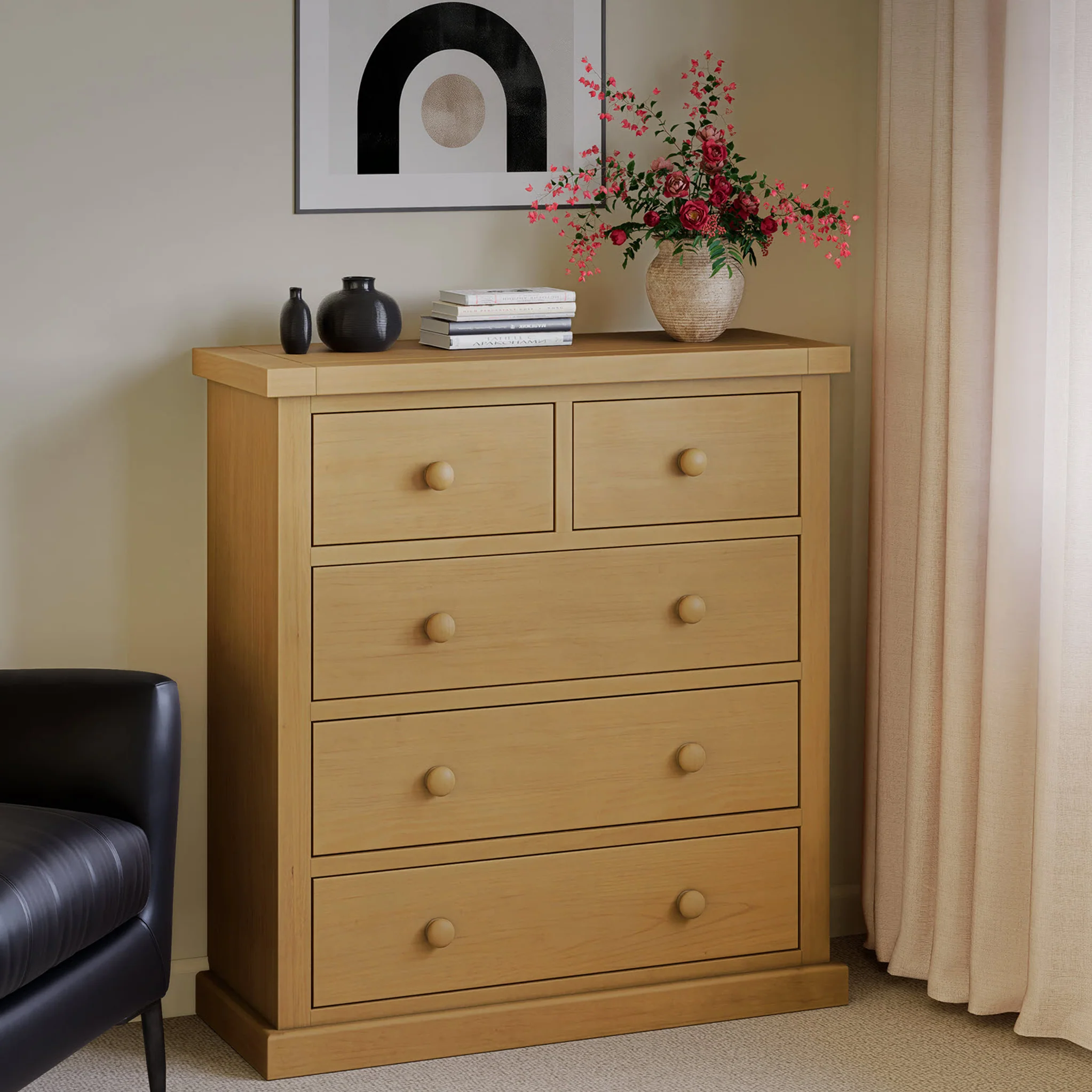 Chiswick Pine 2 over 3 Drawer Chest - Image 2